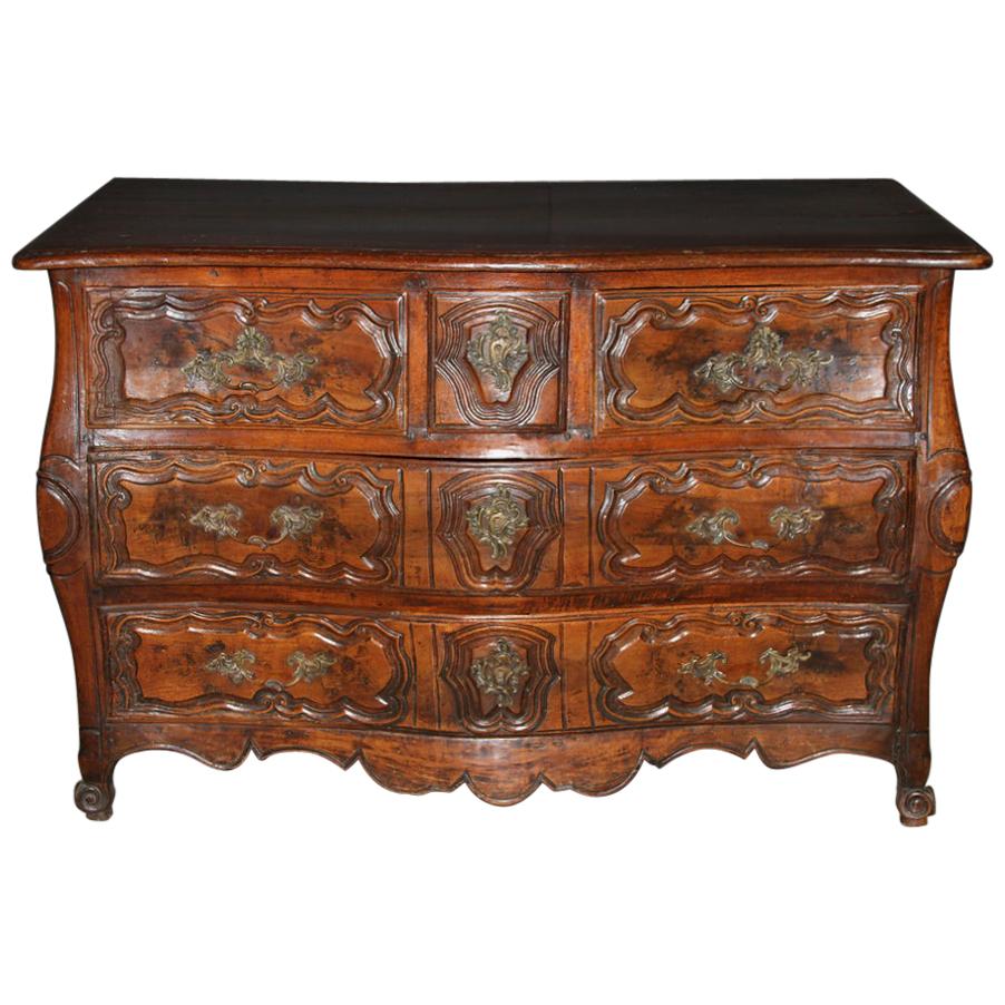 French Walnut Louis XV Provincial Commode