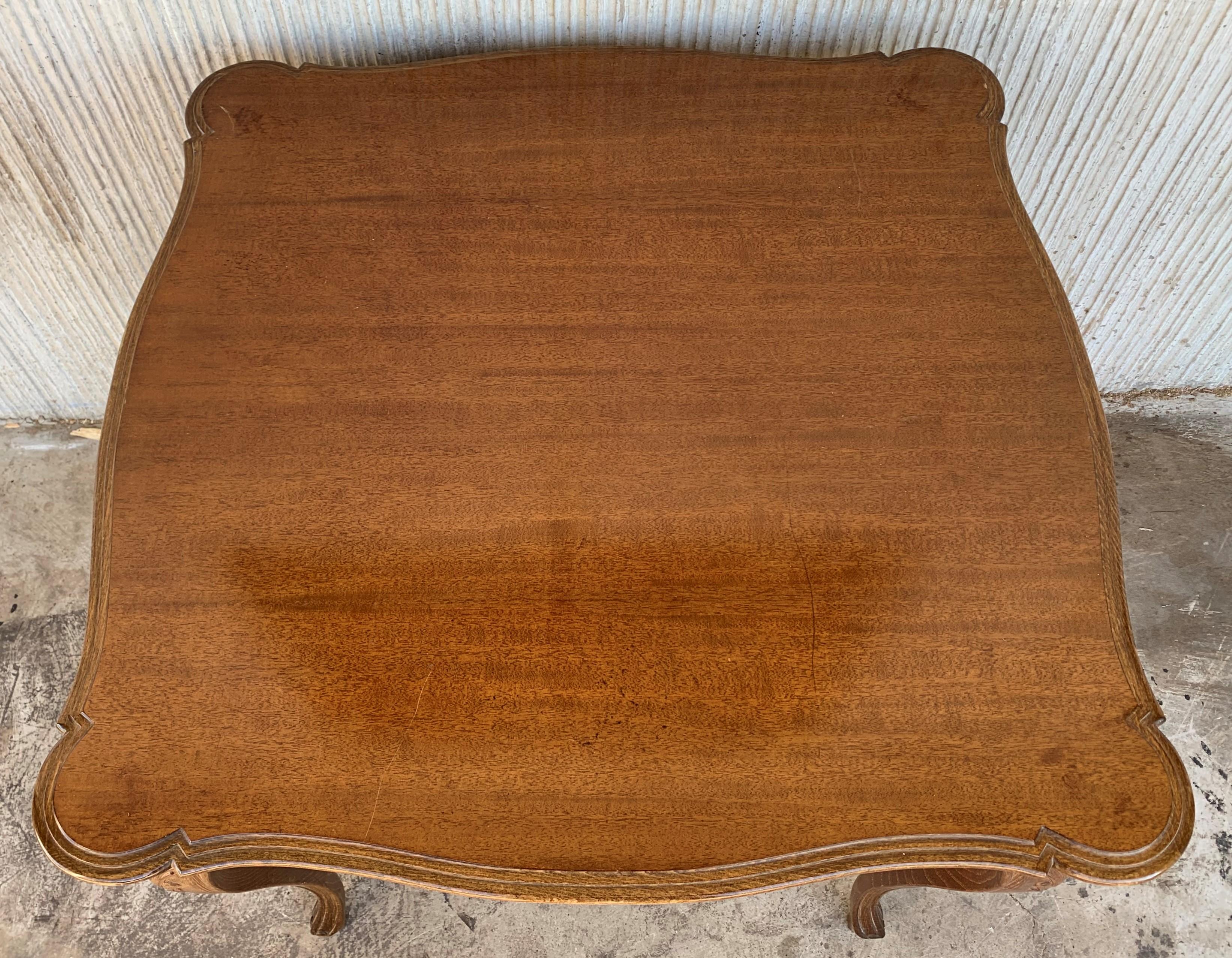 French Walnut Louis XV Style Card Game Table with Large Drawer 2
