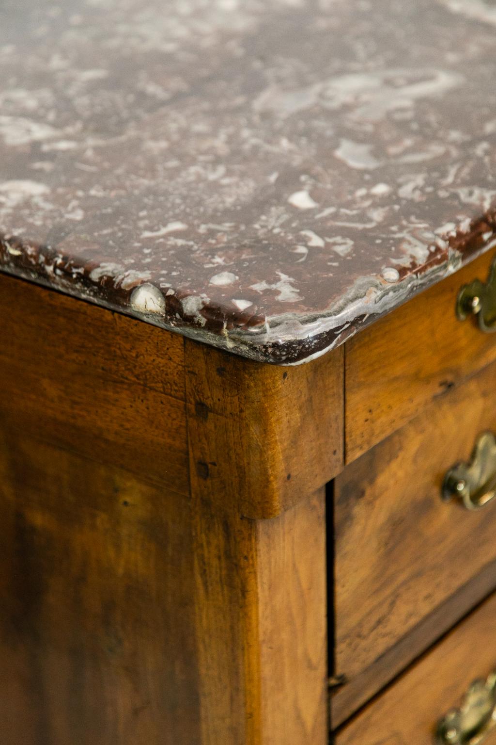 French Walnut Marble-Top Chest For Sale 6