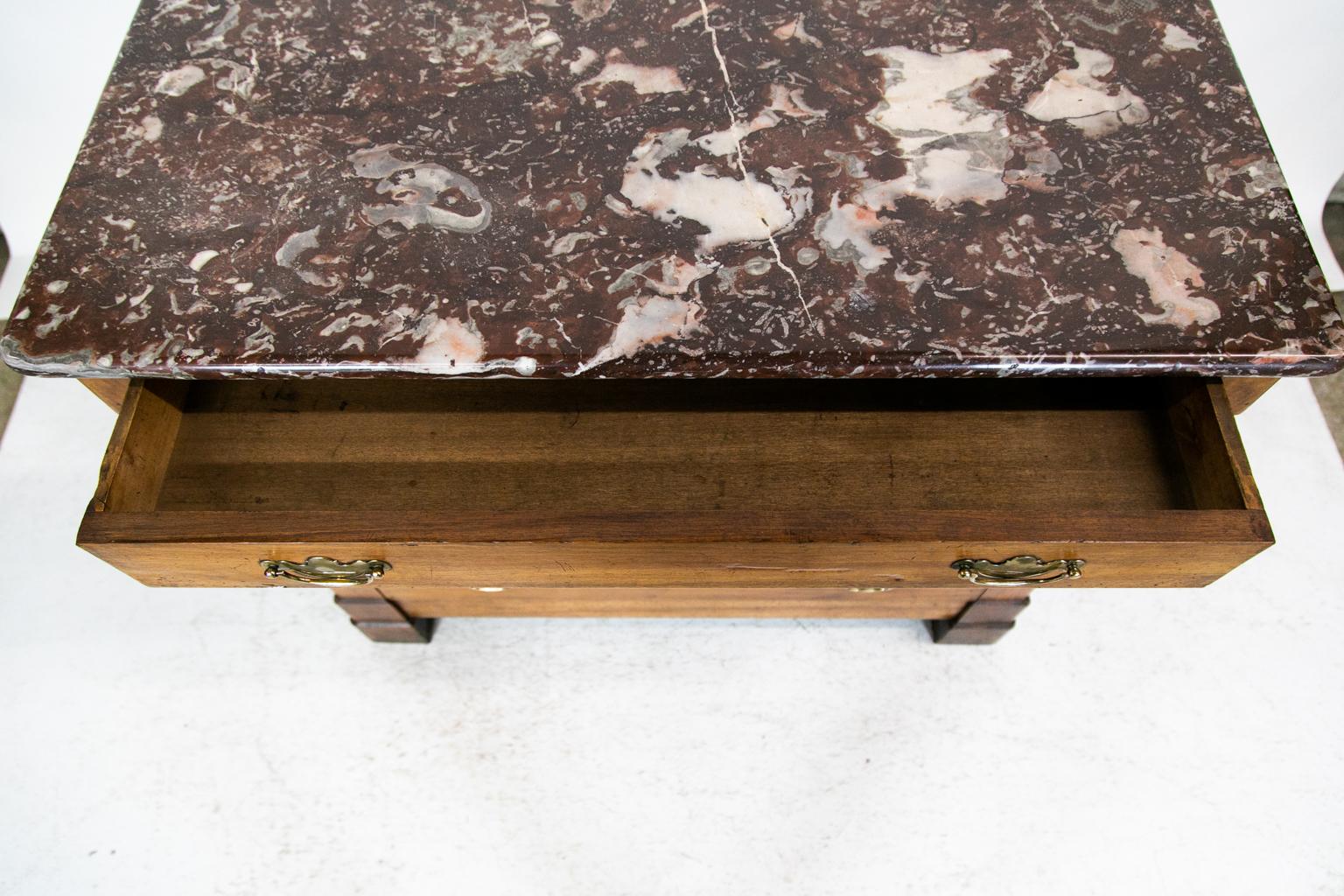 French Walnut Marble-Top Chest For Sale 2