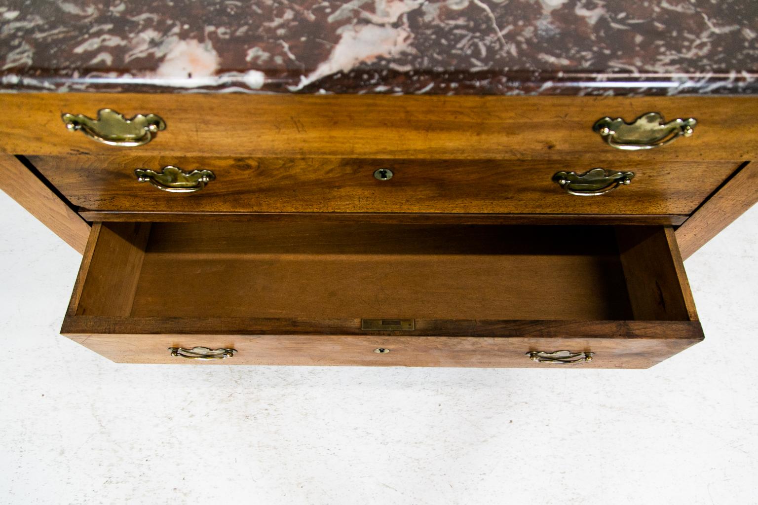 French Walnut Marble-Top Chest For Sale 3