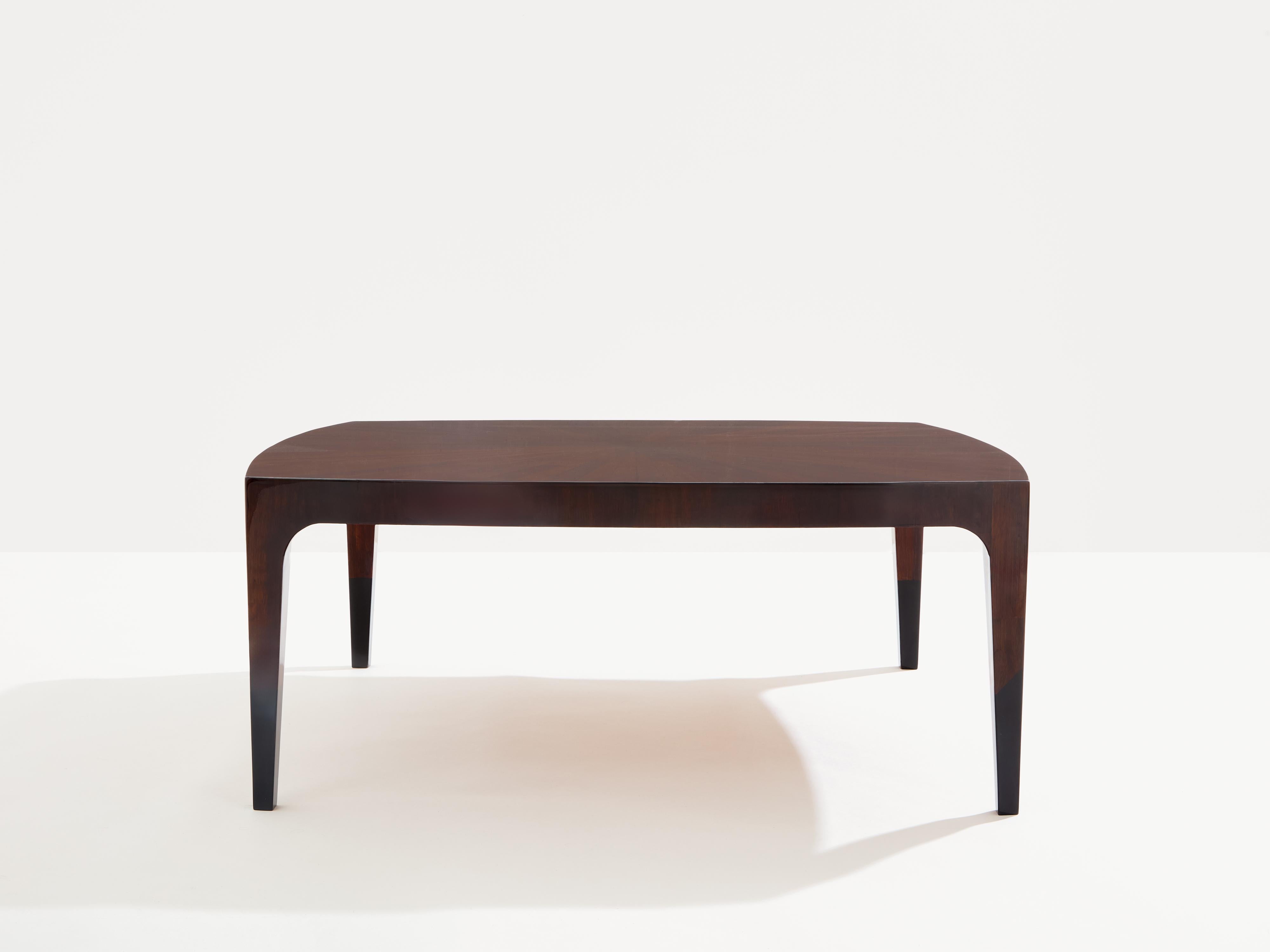 French walnut marquetry square coffee table 1970 For Sale 3