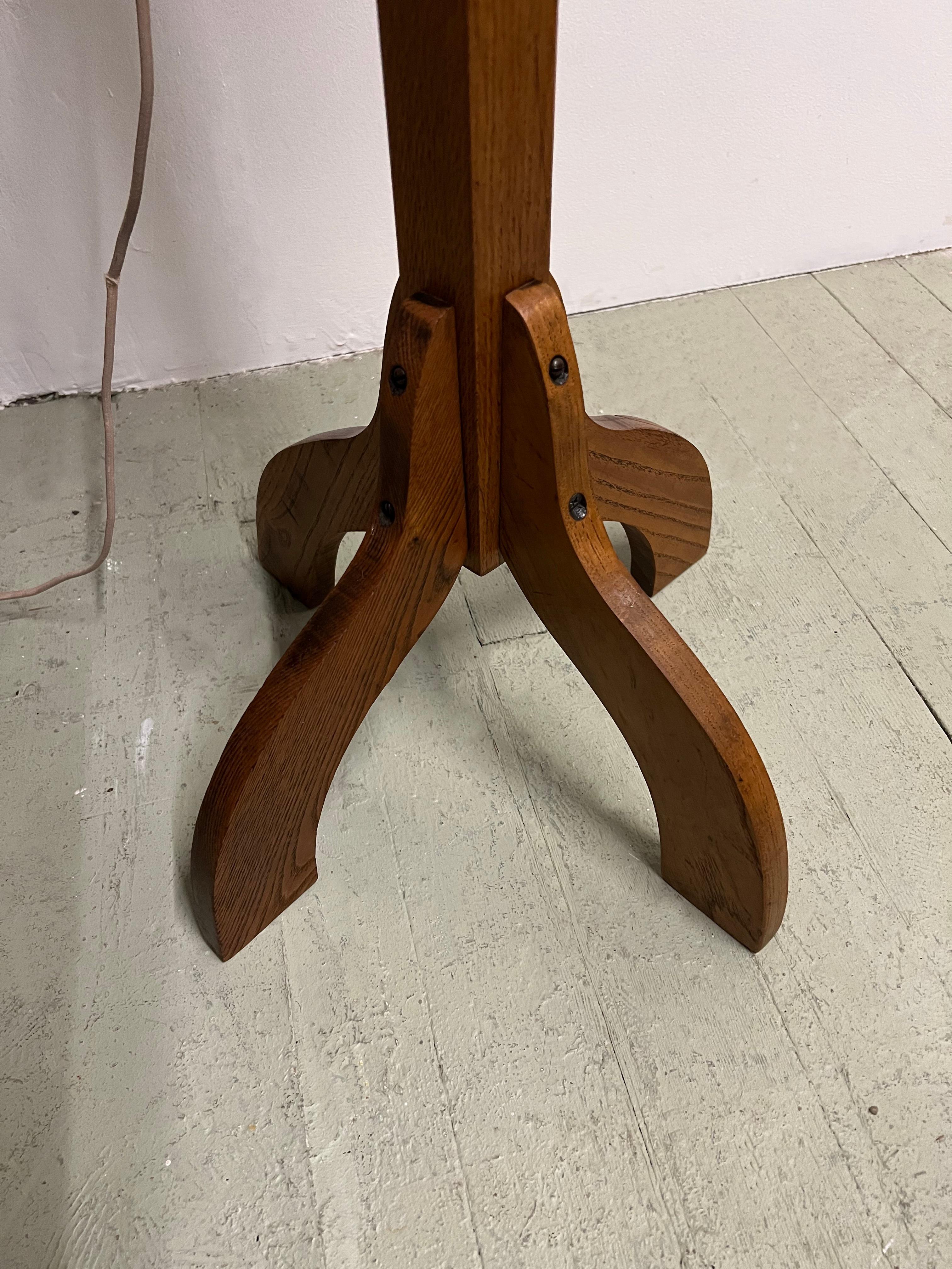 20th Century French Walnut Music Stand with Brass Light