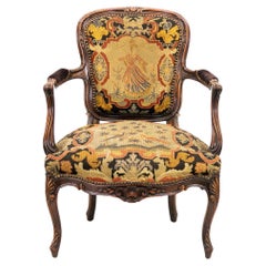 Used French Walnut Needlepoint Armchair