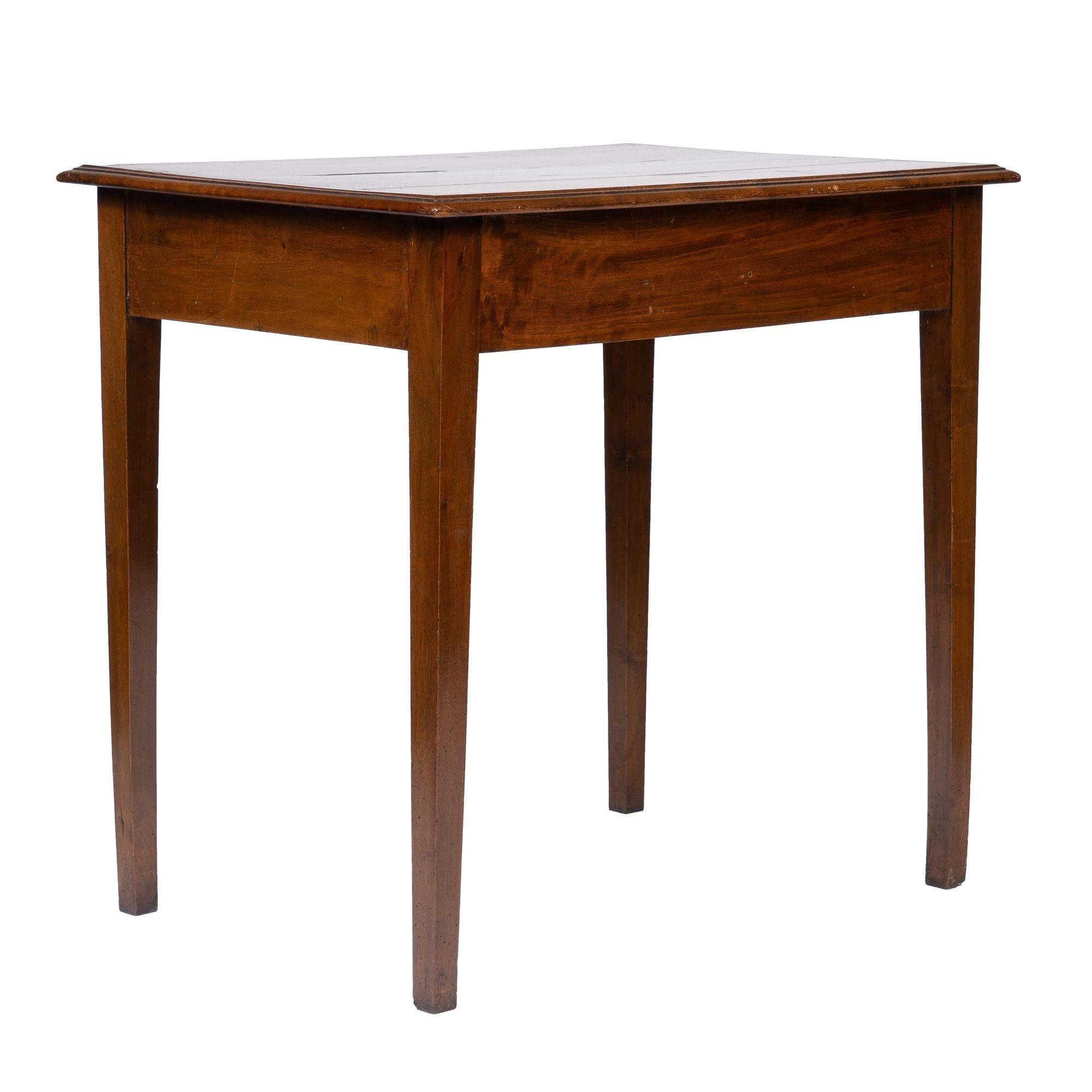 French Walnut One Drawer Table, 1800's In Distressed Condition In Kenilworth, IL