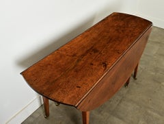 French Walnut Oval Drop Leaf Gate Leg Dining Table