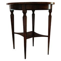 French Walnut Oval Louis XVI Inlay Side Table