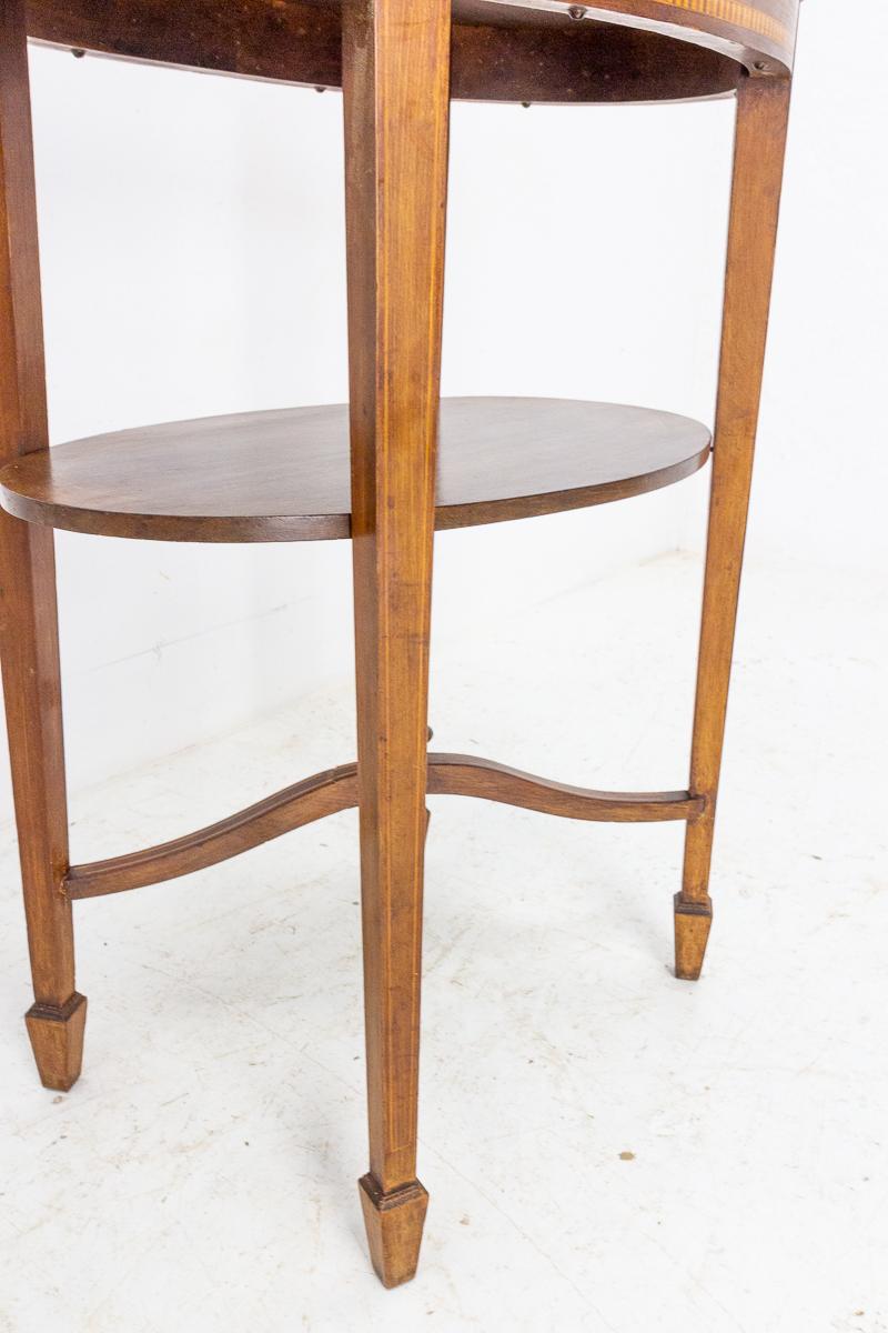 French Walnut Oval Side Table or End Table Louis XVI Style, circa 1880 2