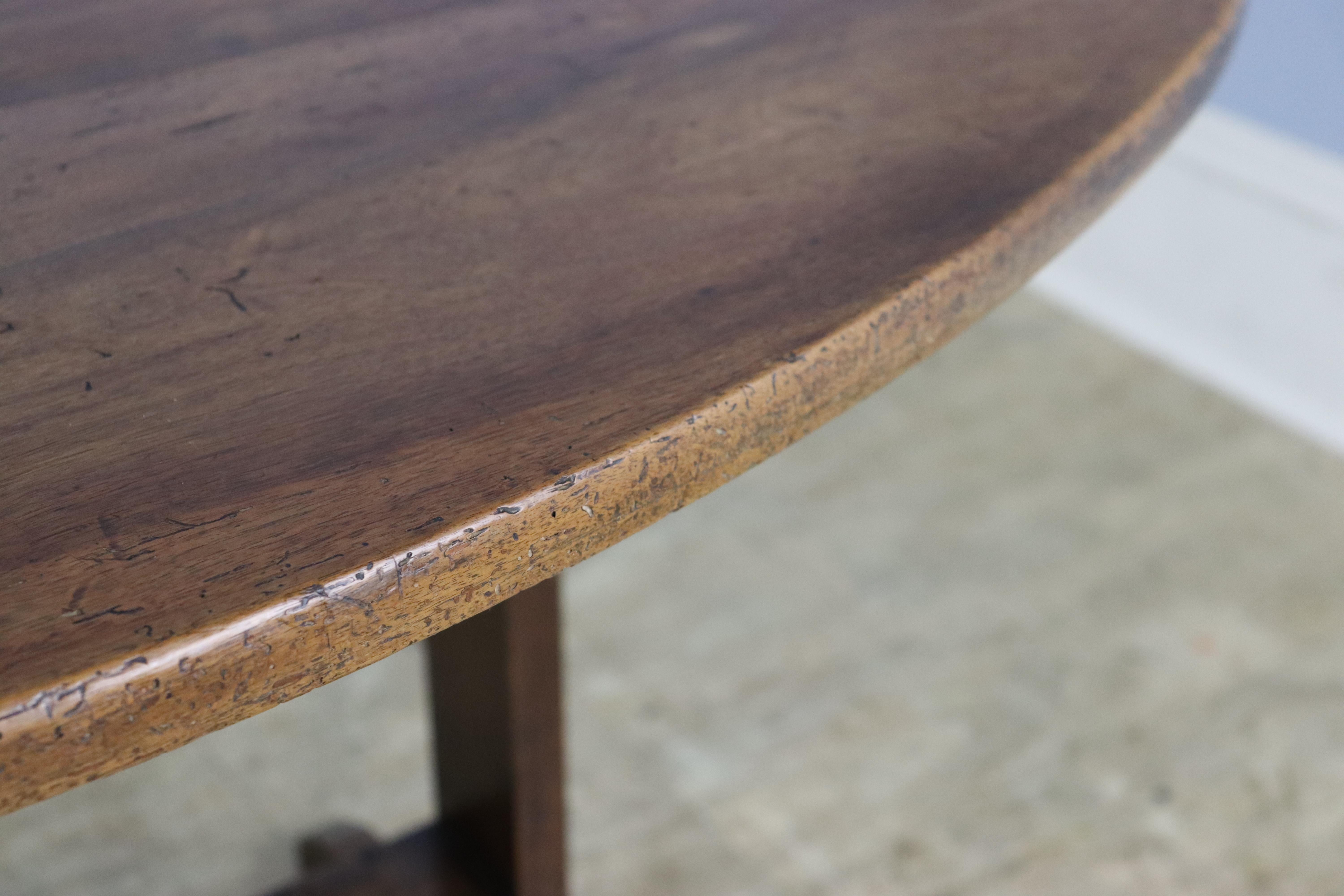 19th Century French Walnut Oval Wine Table