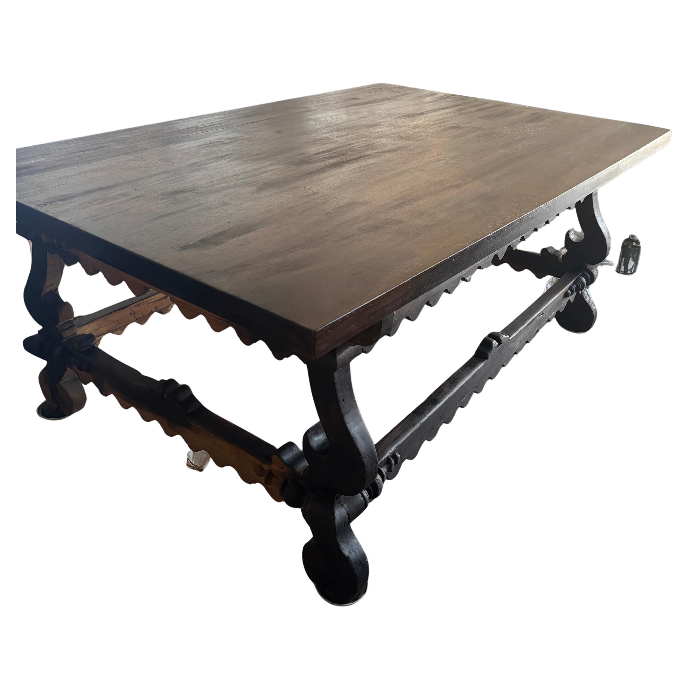 European French Walnut Oversized Jacobean Dining Table in the works! For Sale