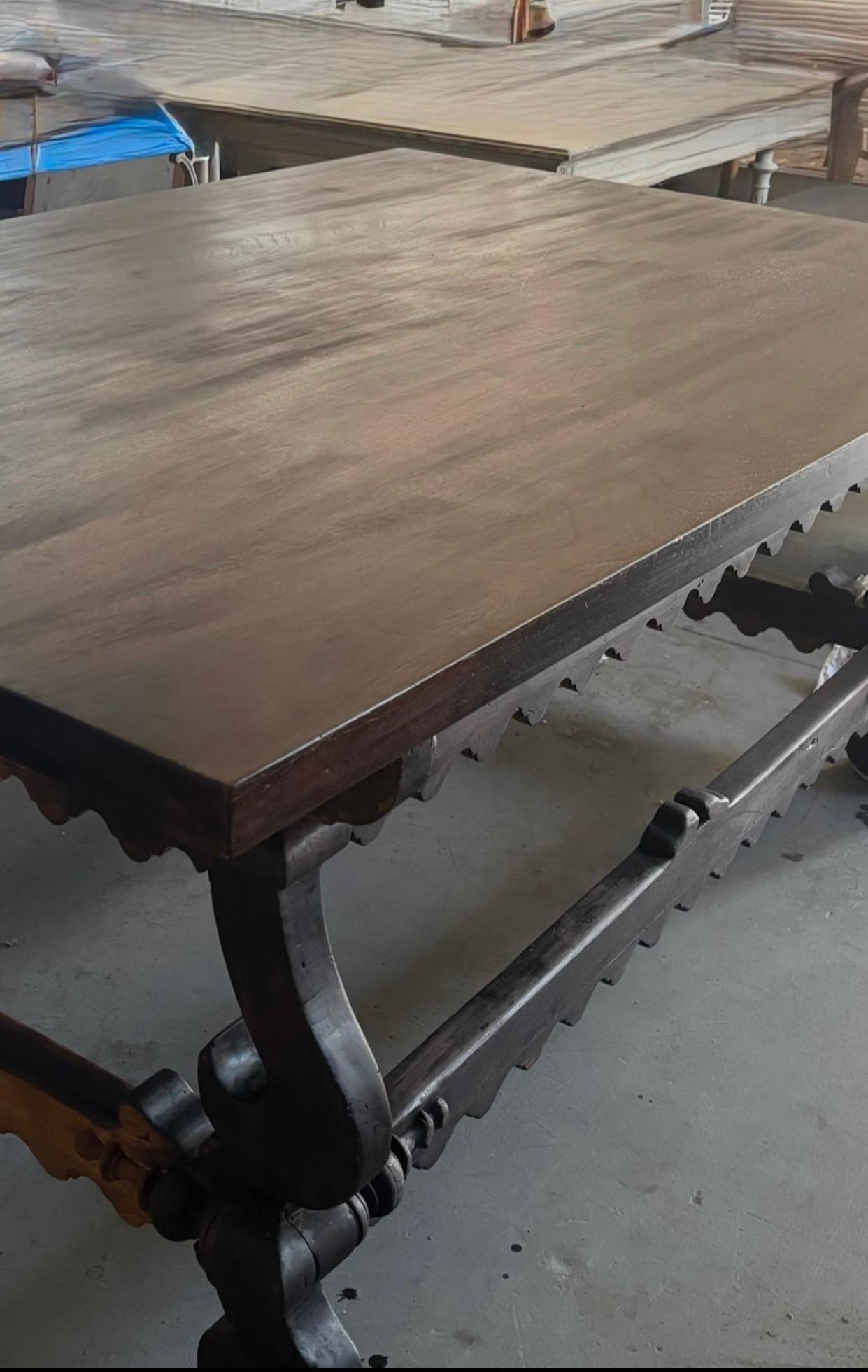French Walnut Oversized Jacobean Dining Table in the works! In Good Condition For Sale In Malibu, CA