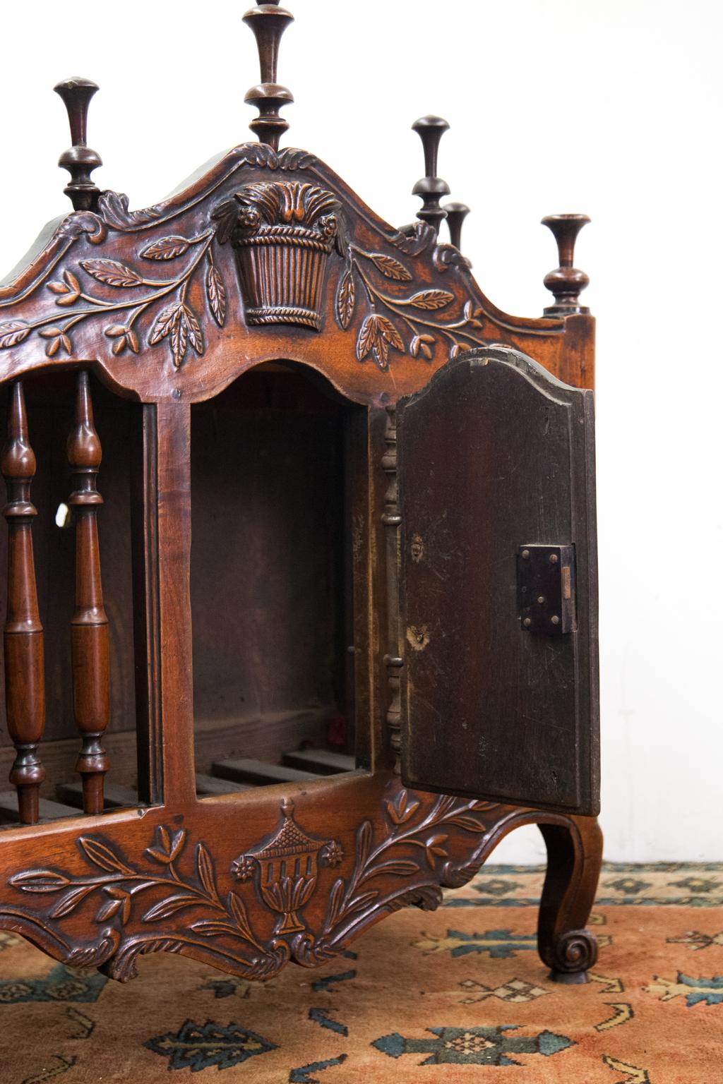 Steel French Walnut Panetiere For Sale
