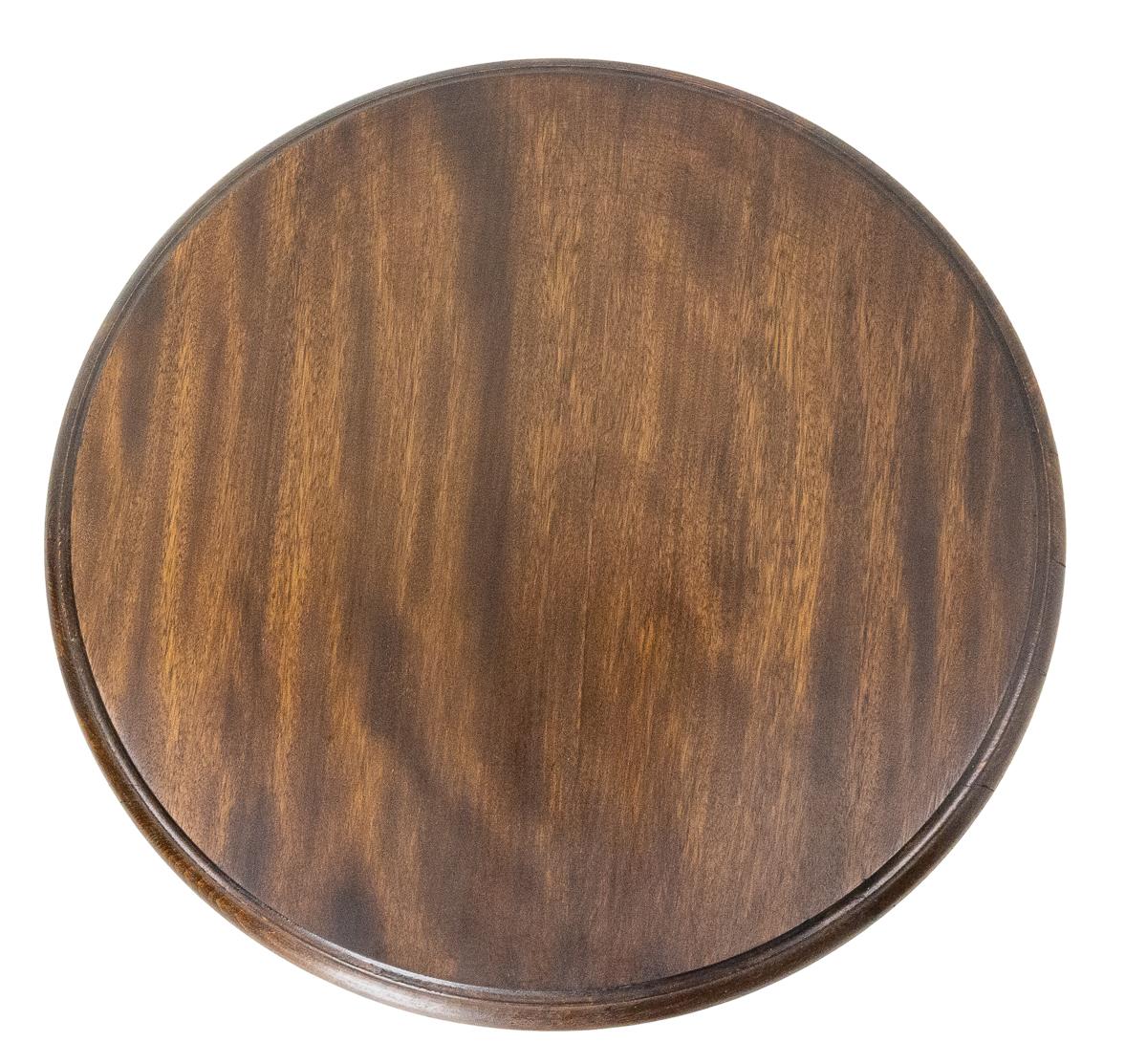French Walnut Round Side Table or End Table Turned Legs, circa 1940 1