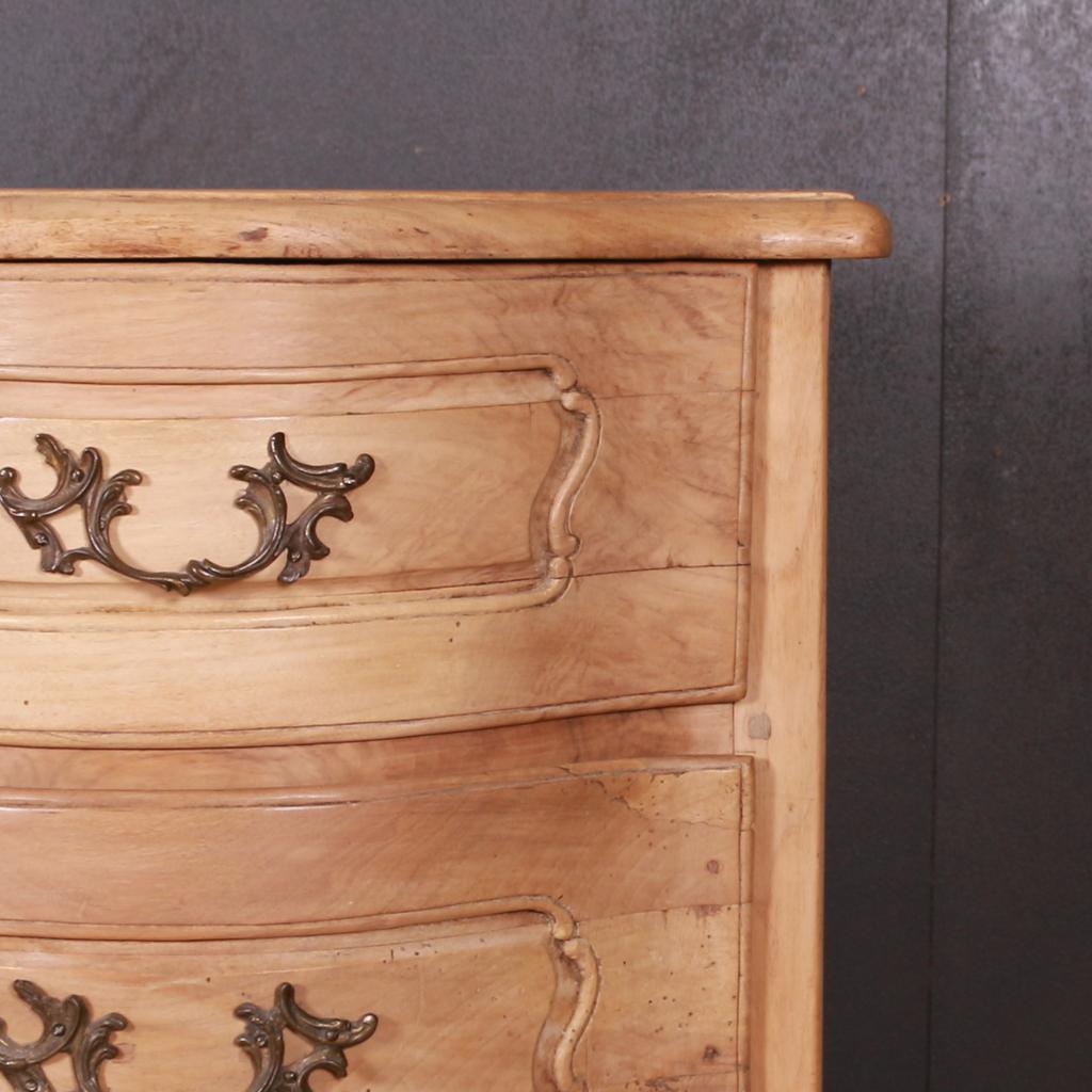 French Walnut Serpentine Commode For Sale 1