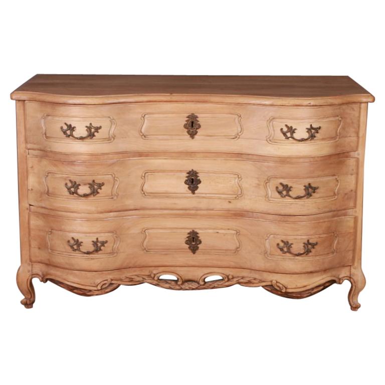 French Walnut Serpentine Commode For Sale