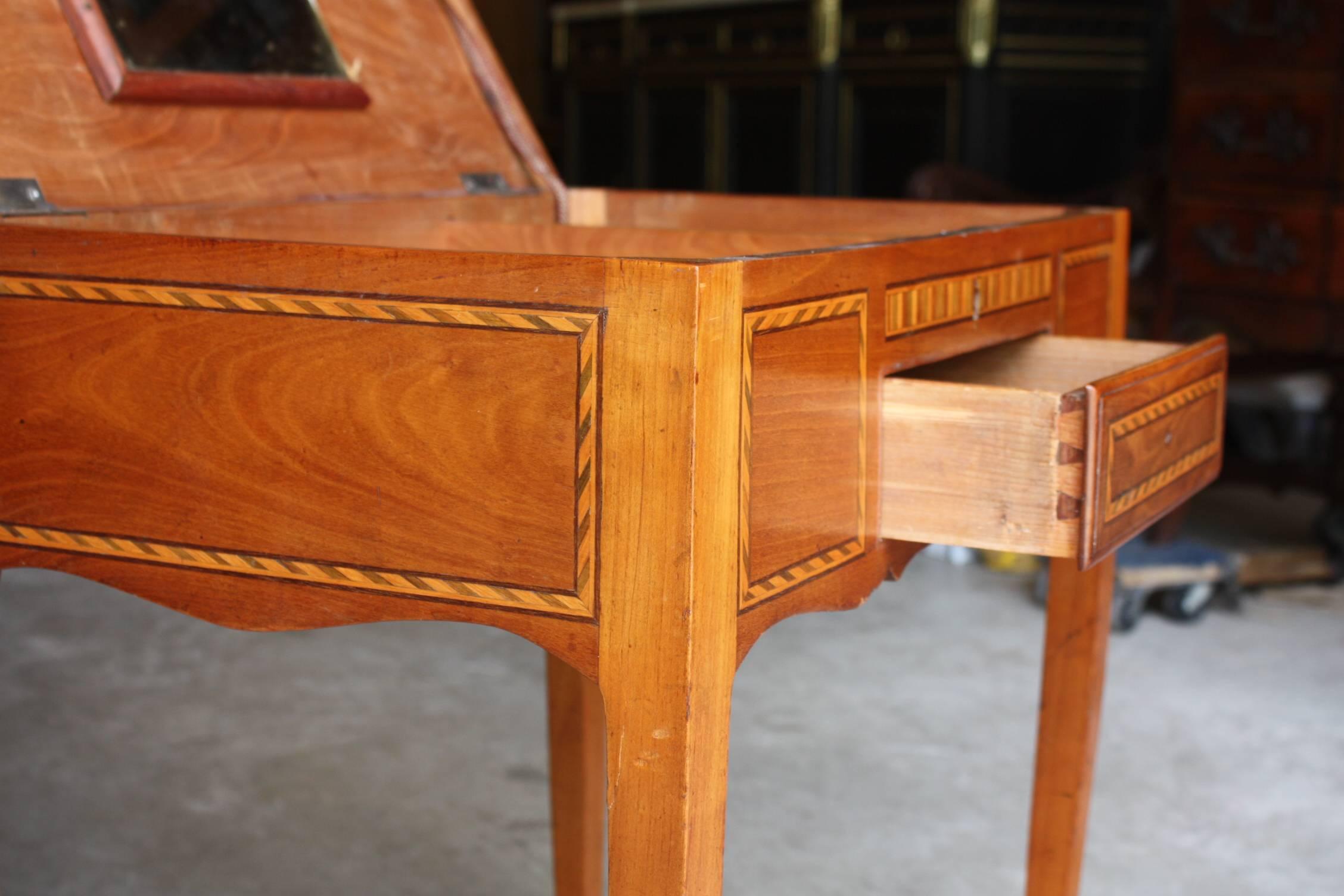 French Walnut Side Table or Small Desk 6