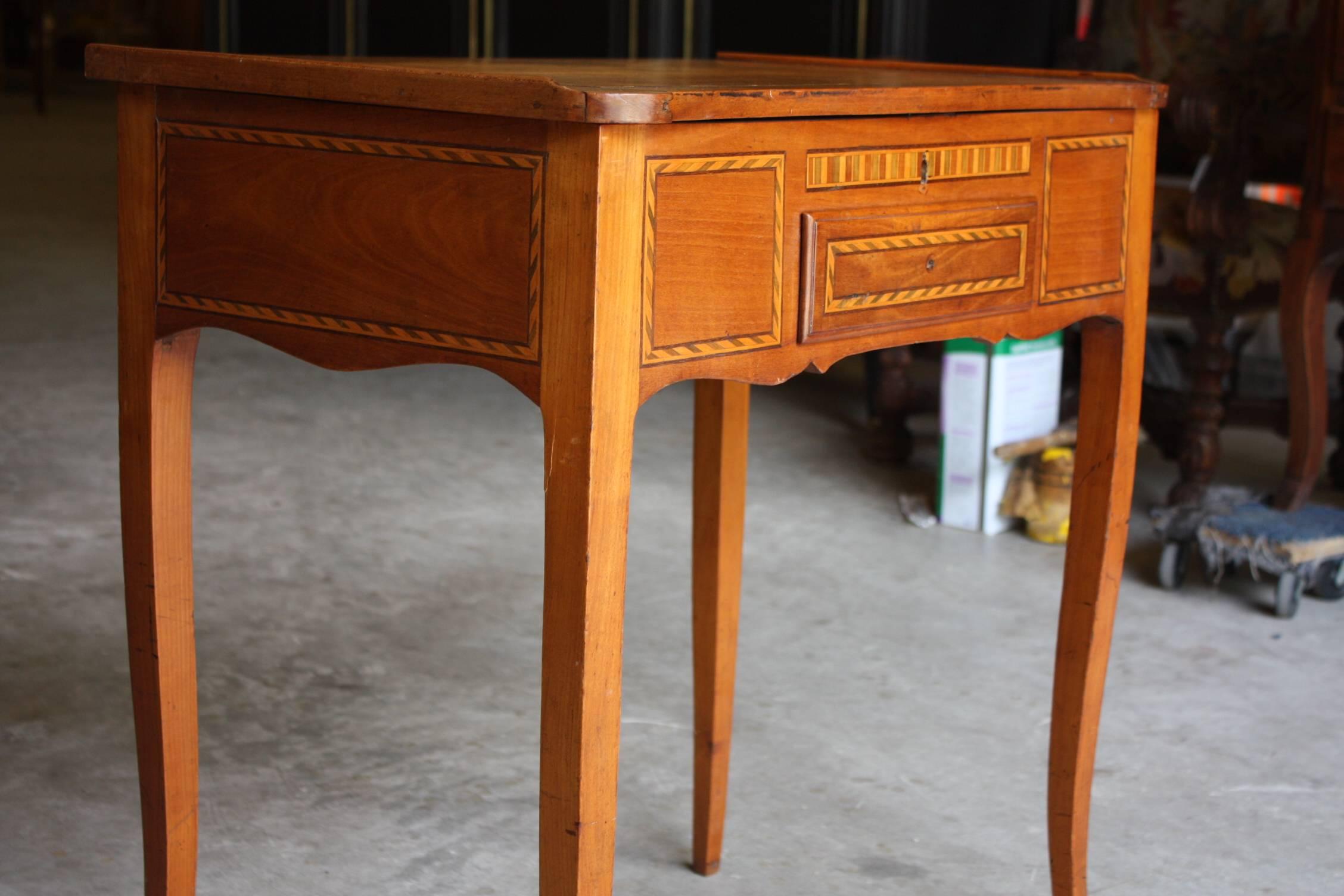 19th Century French Walnut Side Table or Small Desk