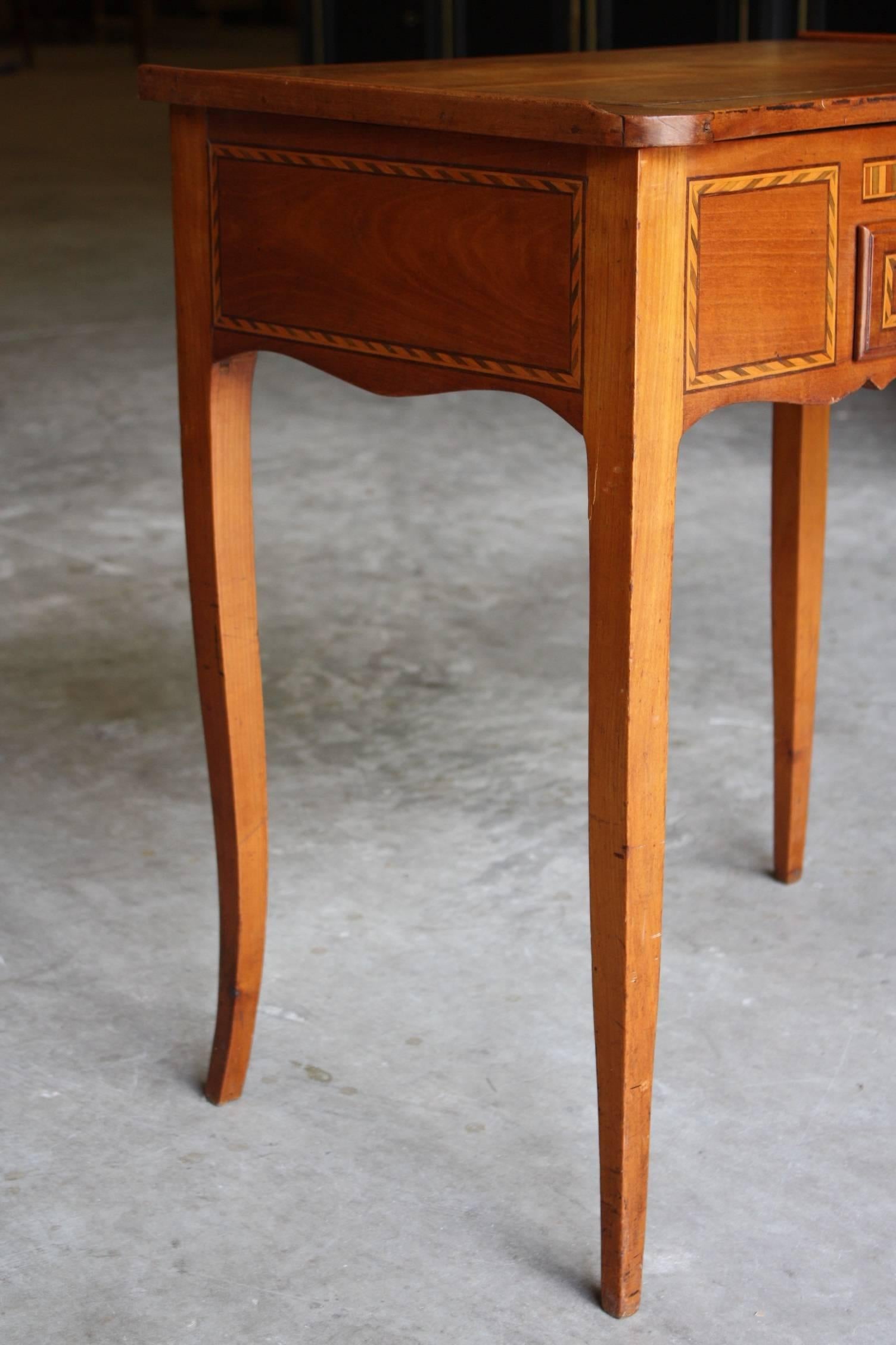French Walnut Side Table or Small Desk 1
