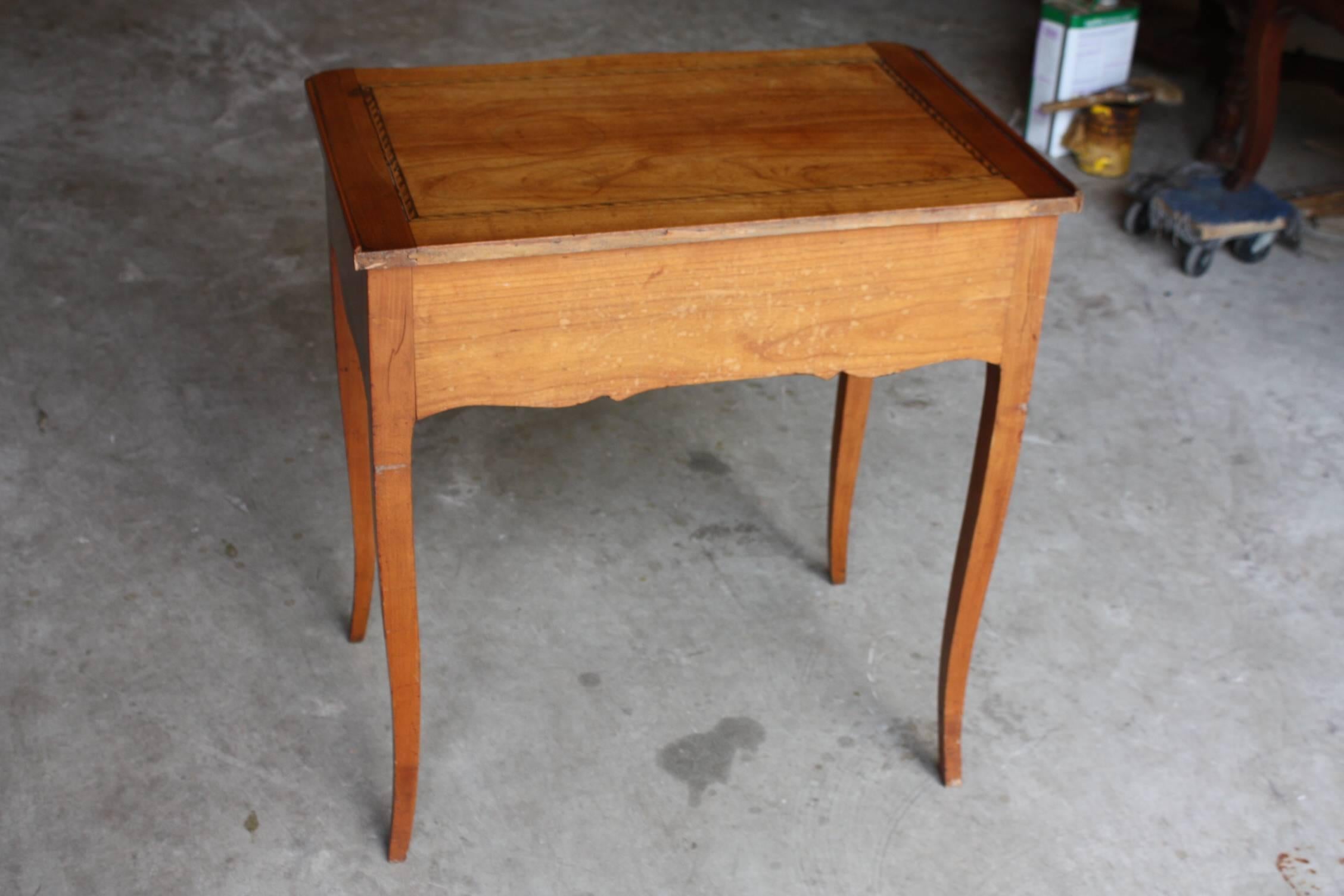 French Walnut Side Table or Small Desk 3