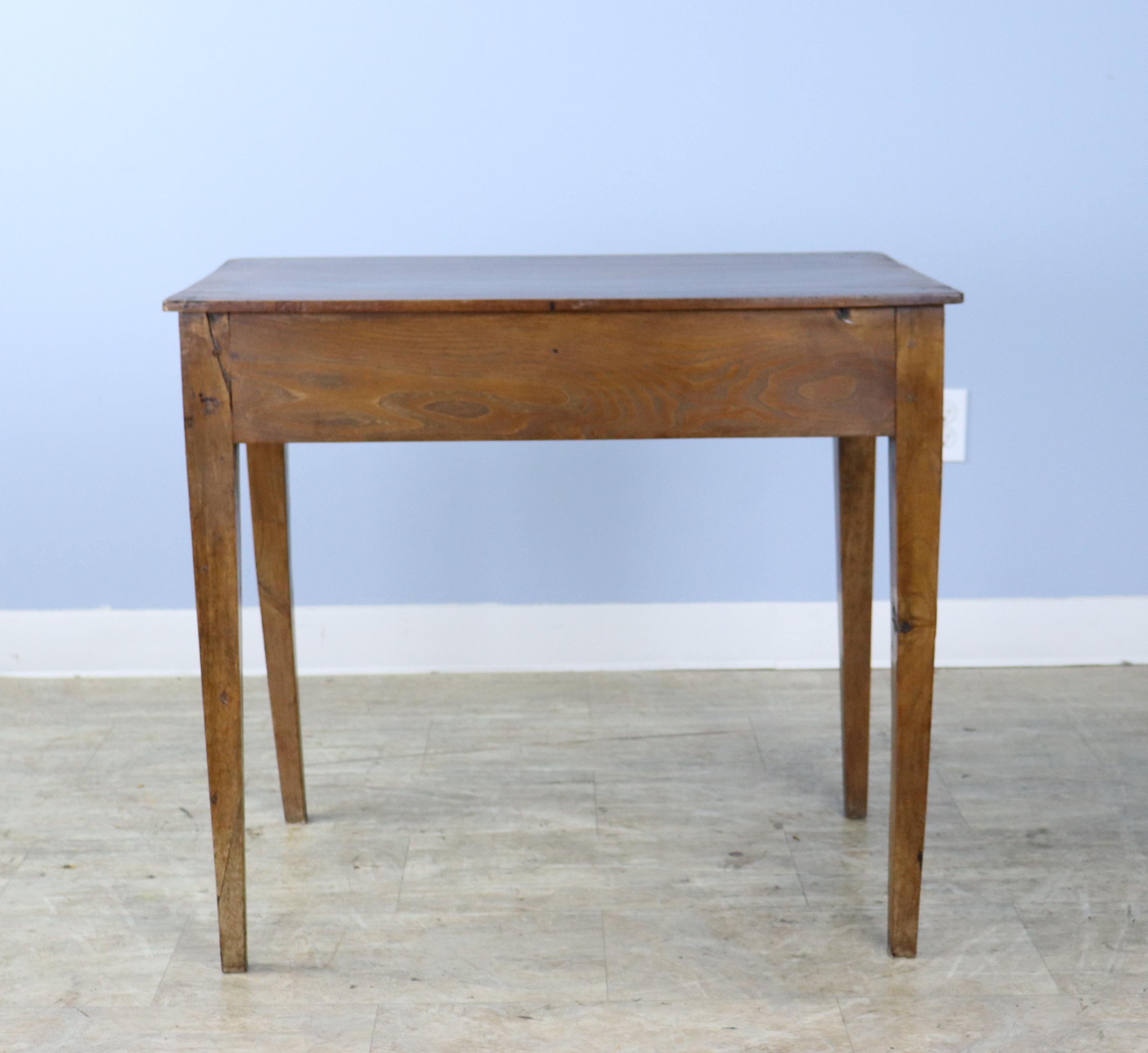 French Walnut Side Table with Decorative Escutcheons 1