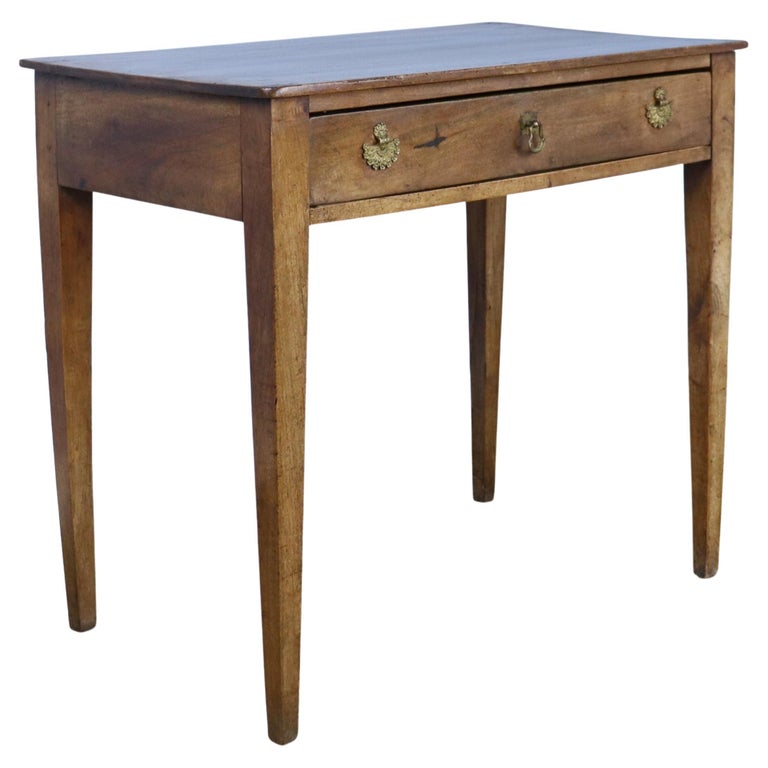 French Walnut Side Table with Decorative Escutcheons For Sale at 1stDibs