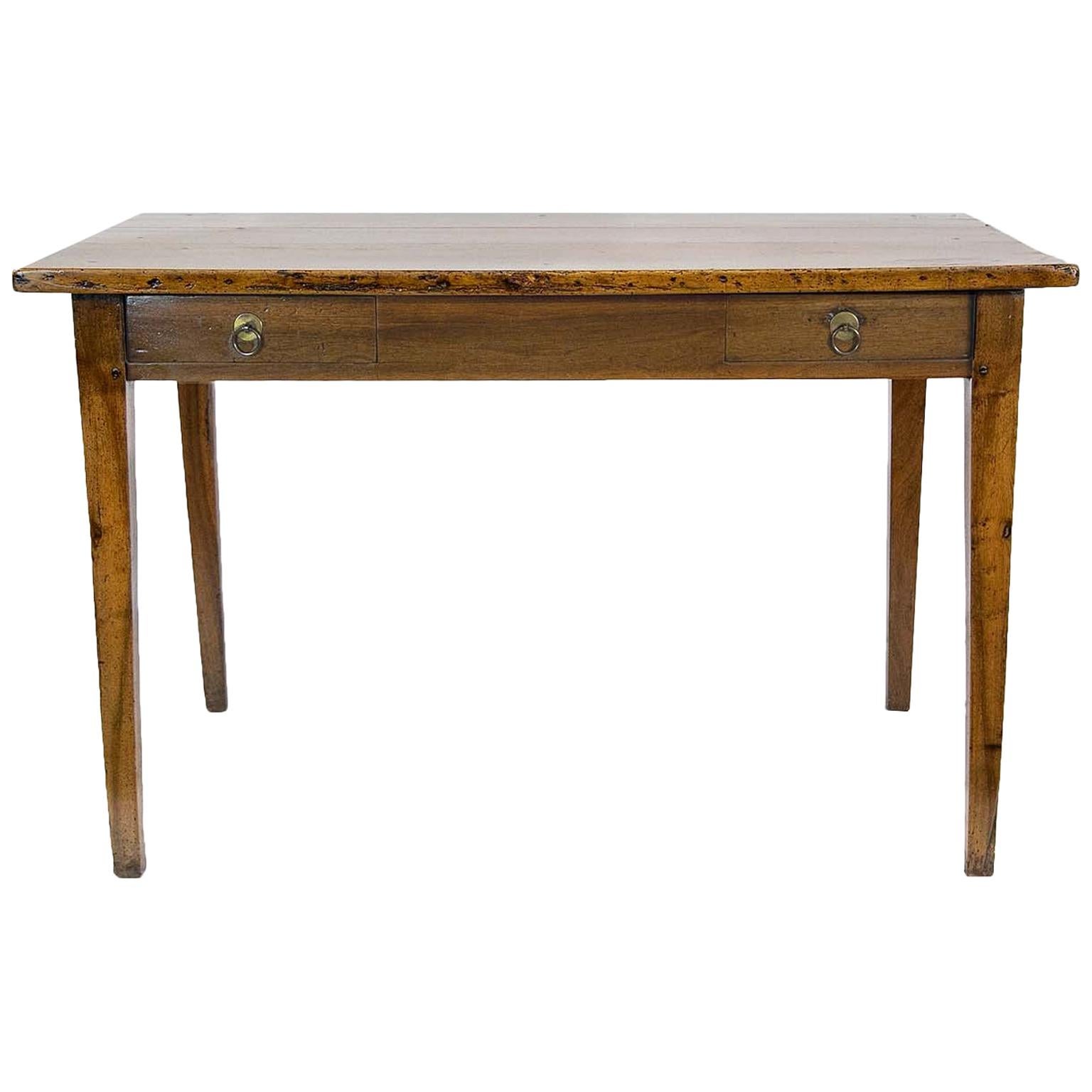 French Walnut Side Two-Drawer Table