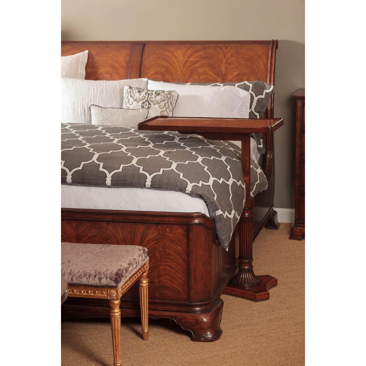 French Walnut Sleigh Bed, King 1