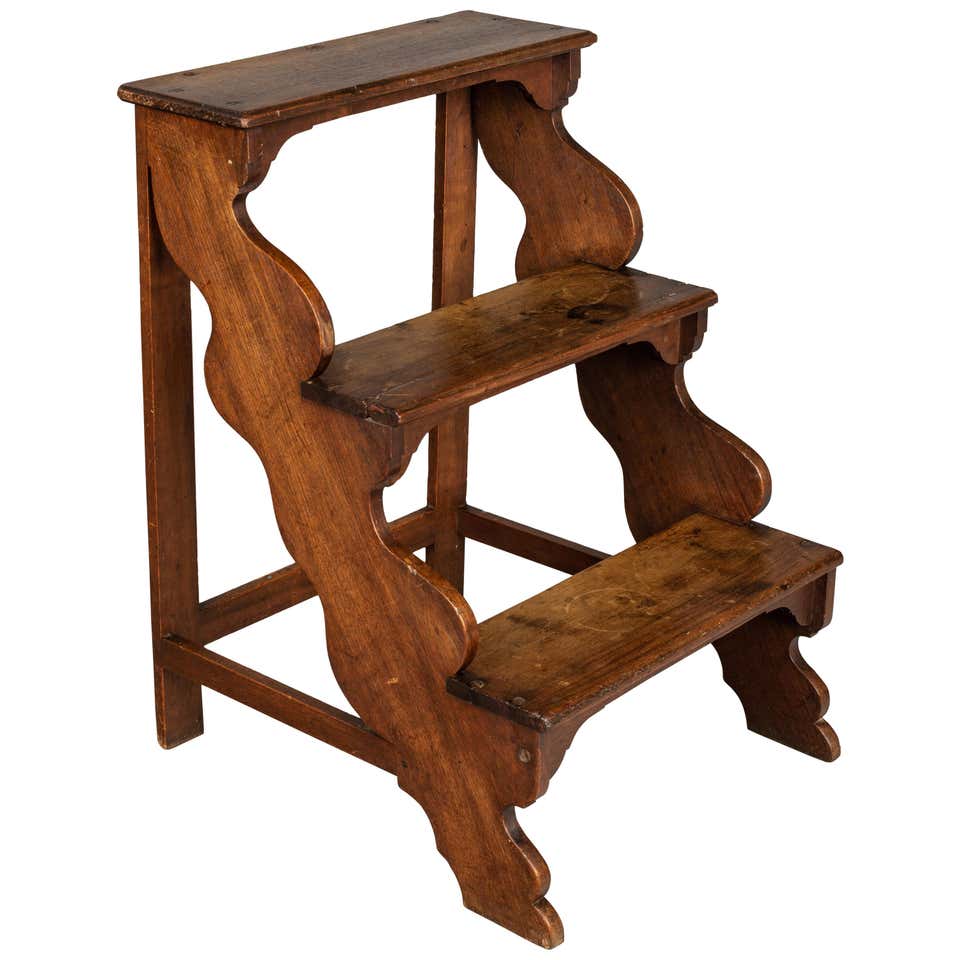 French Walnut Step Ladder at 1stDibs