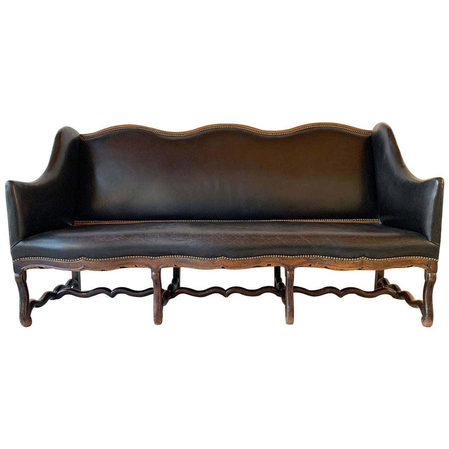 French Walnut Style Louis XIII Sofa For Sale