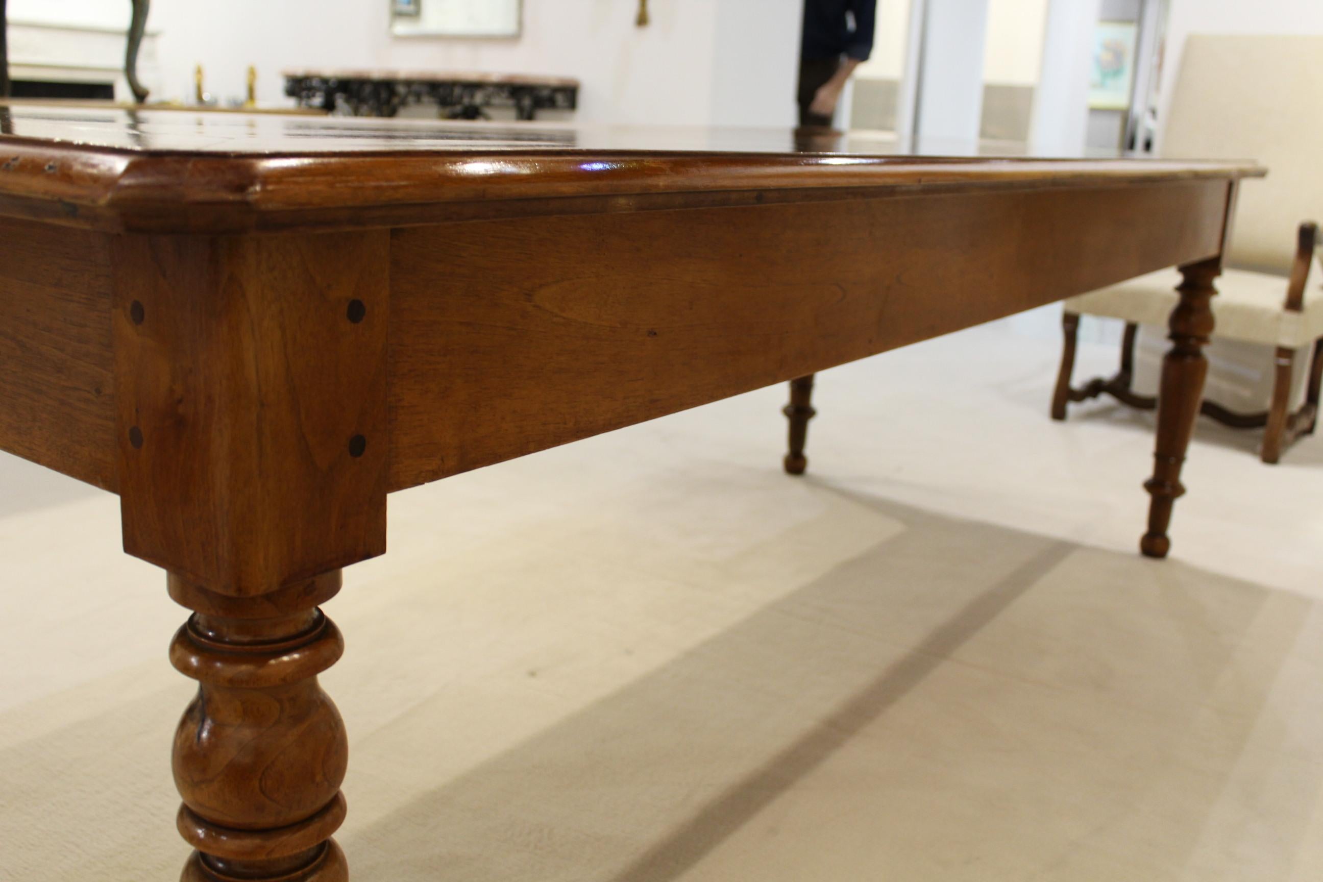 French Walnut Table with Drawers For Sale 4