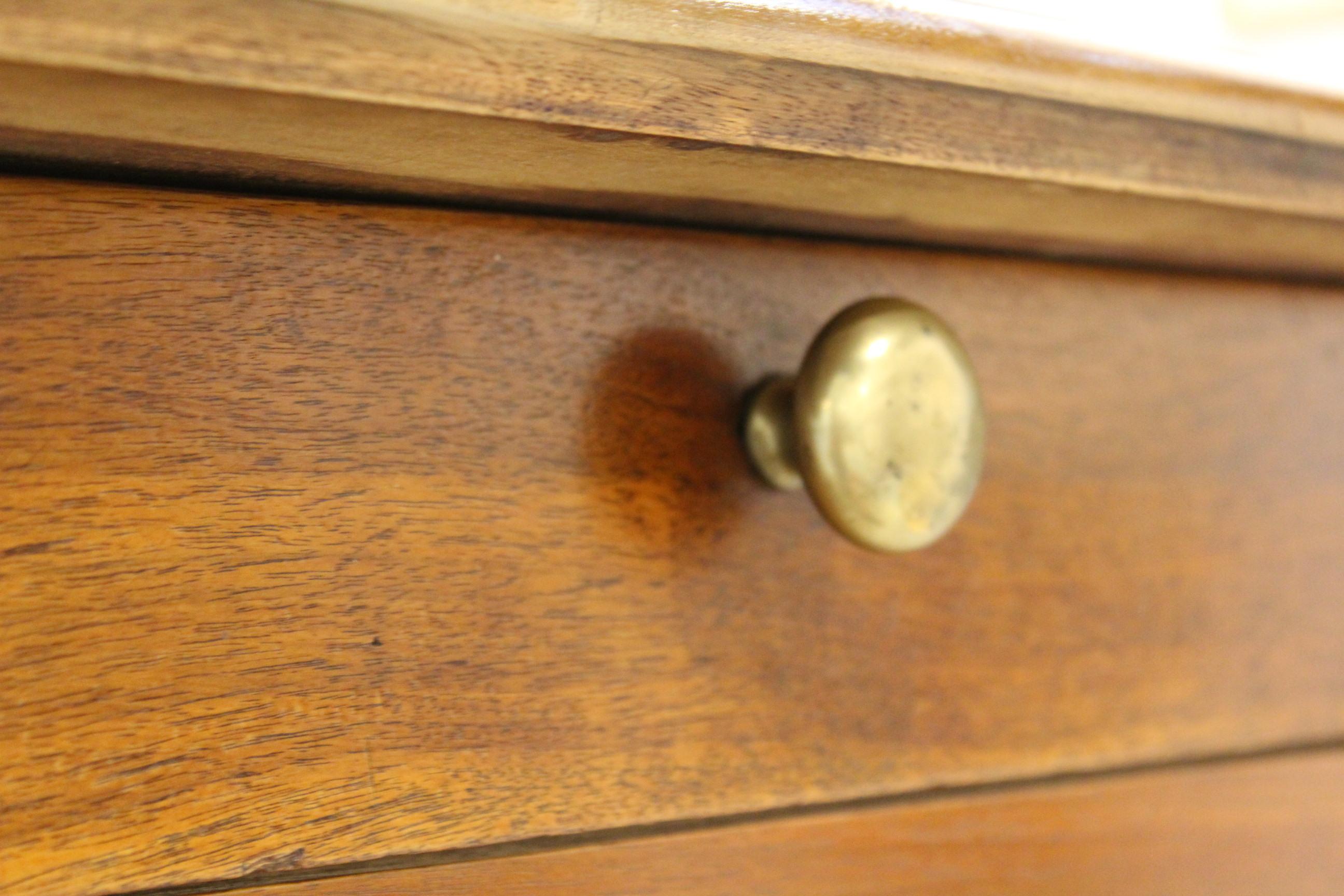 Hand-Crafted French Walnut Table with Drawers For Sale