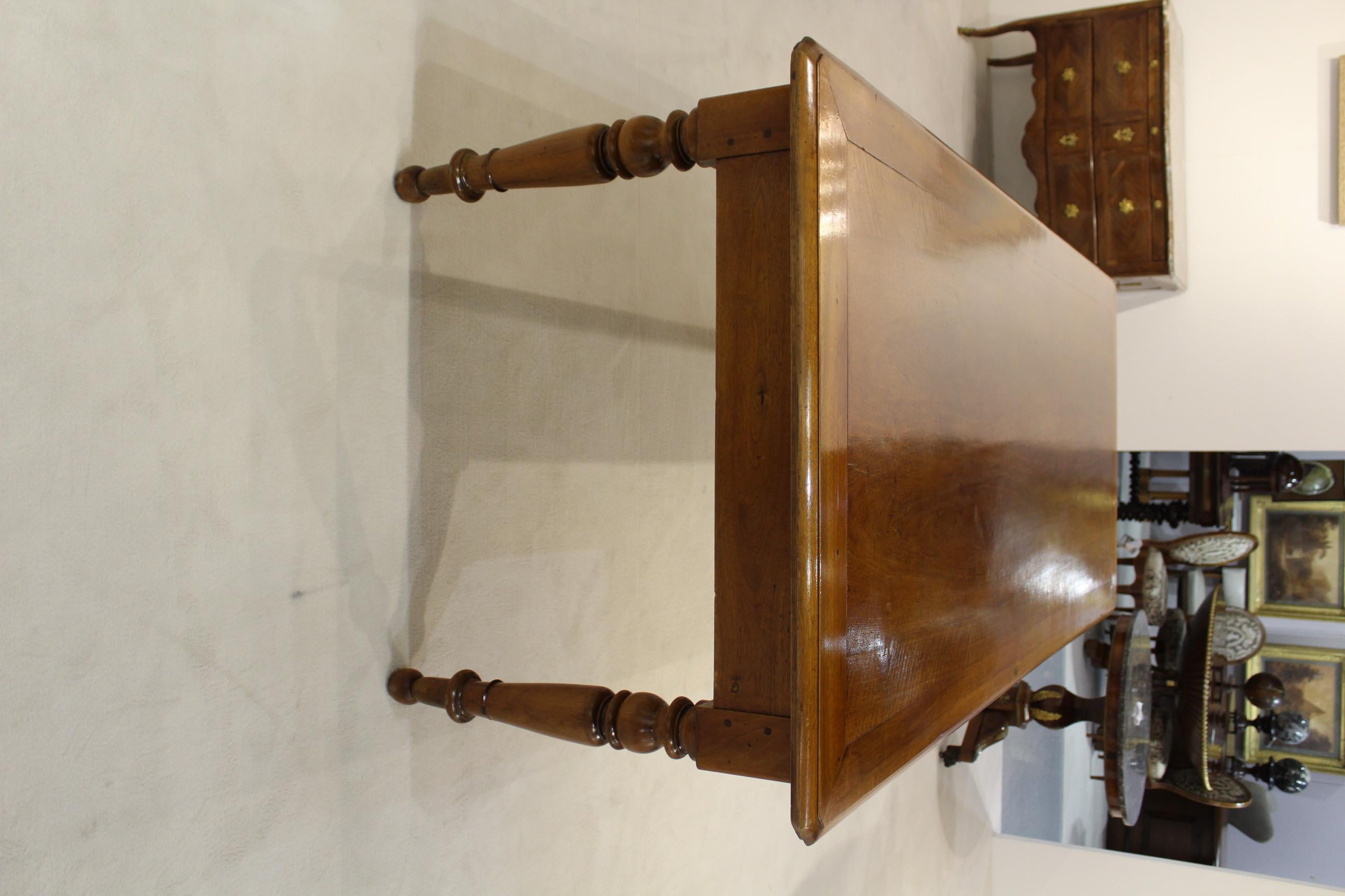 French Walnut Table with Drawers For Sale 1
