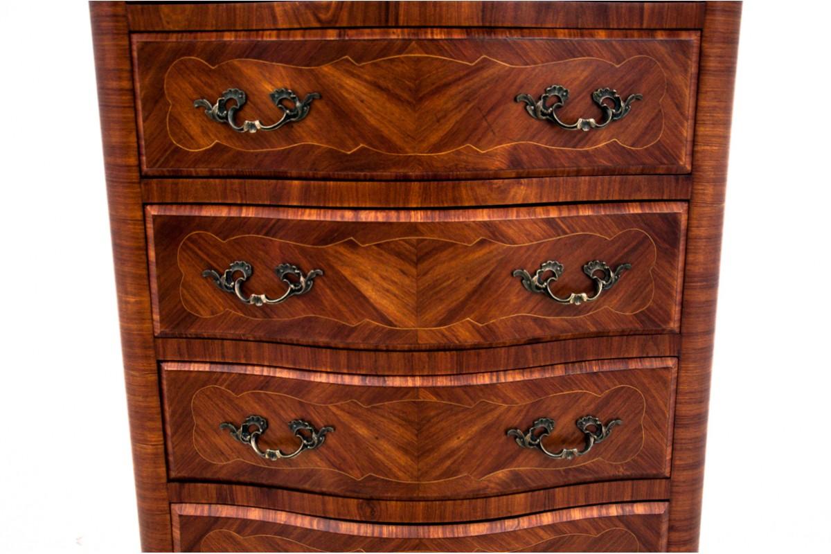 Mid-20th Century French Walnut Tallboy Chest of Drawers from 1940s