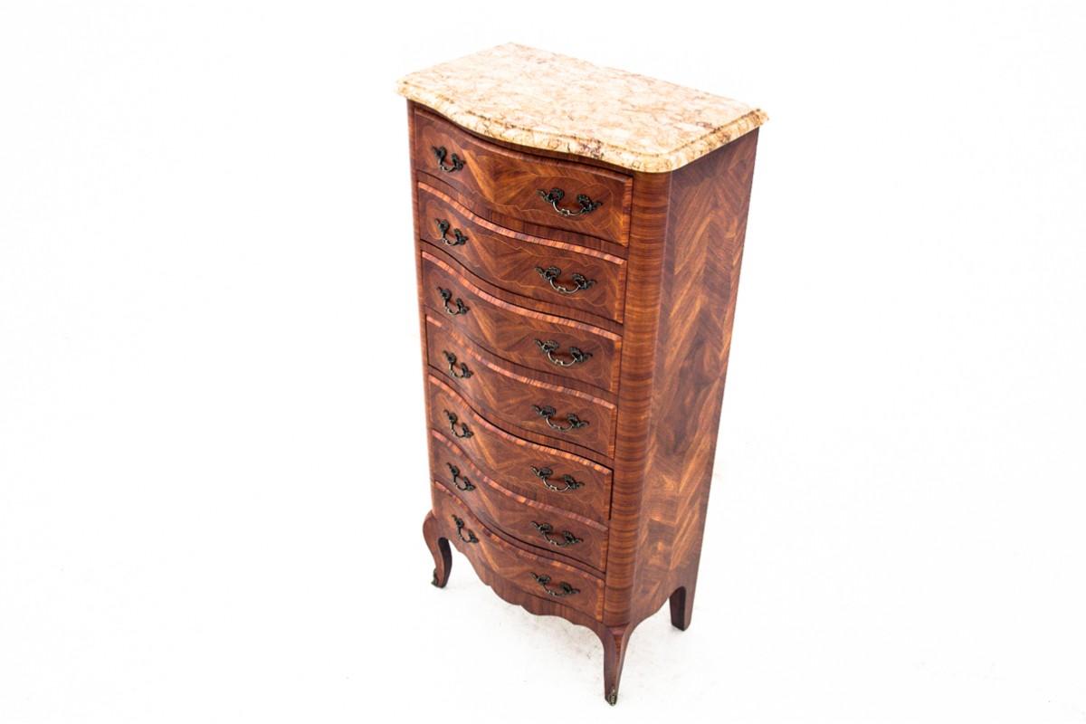 French Walnut Tallboy Chest of Drawers from 1940s 2