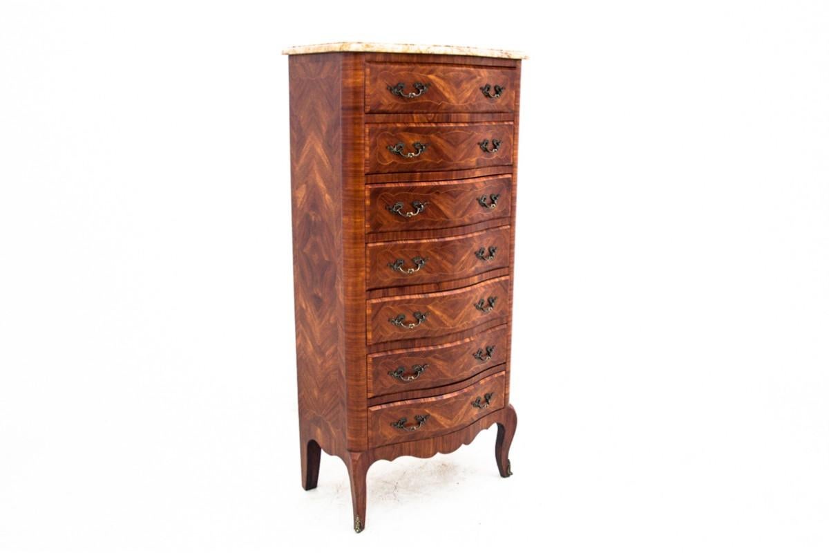 French Walnut Tallboy Chest of Drawers from 1940s 3