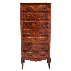 French Walnut Tallboy Chest of Drawers from 1940s