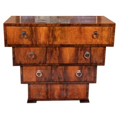 French Walnut Trapezoid Chest of Drawers