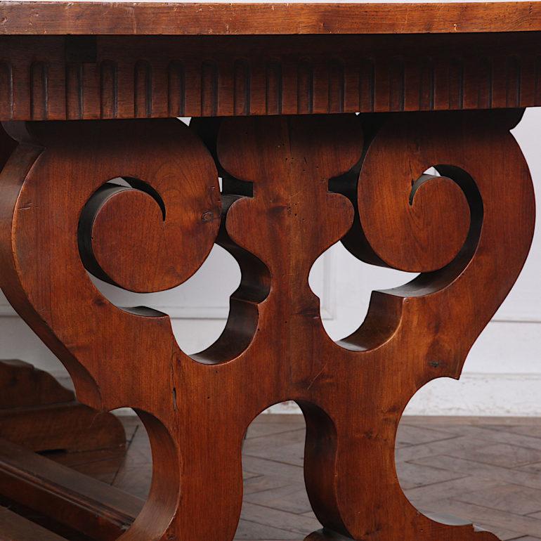 Country French Walnut Trestle Table