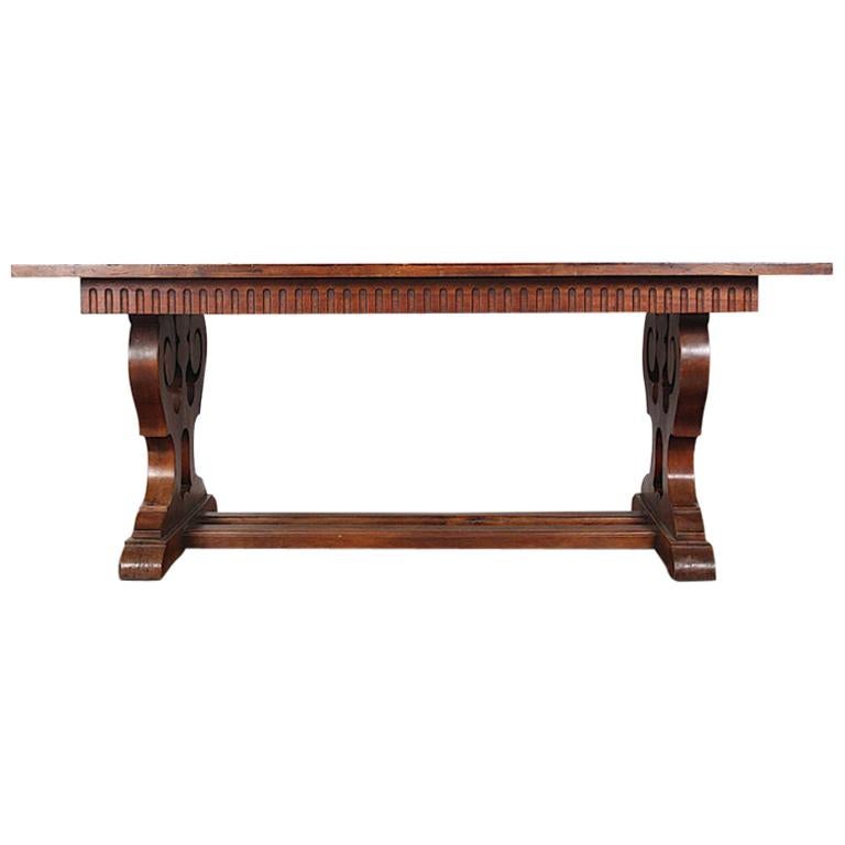 French Walnut Trestle Table