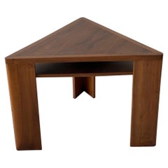 French Walnut Triangle Side Table