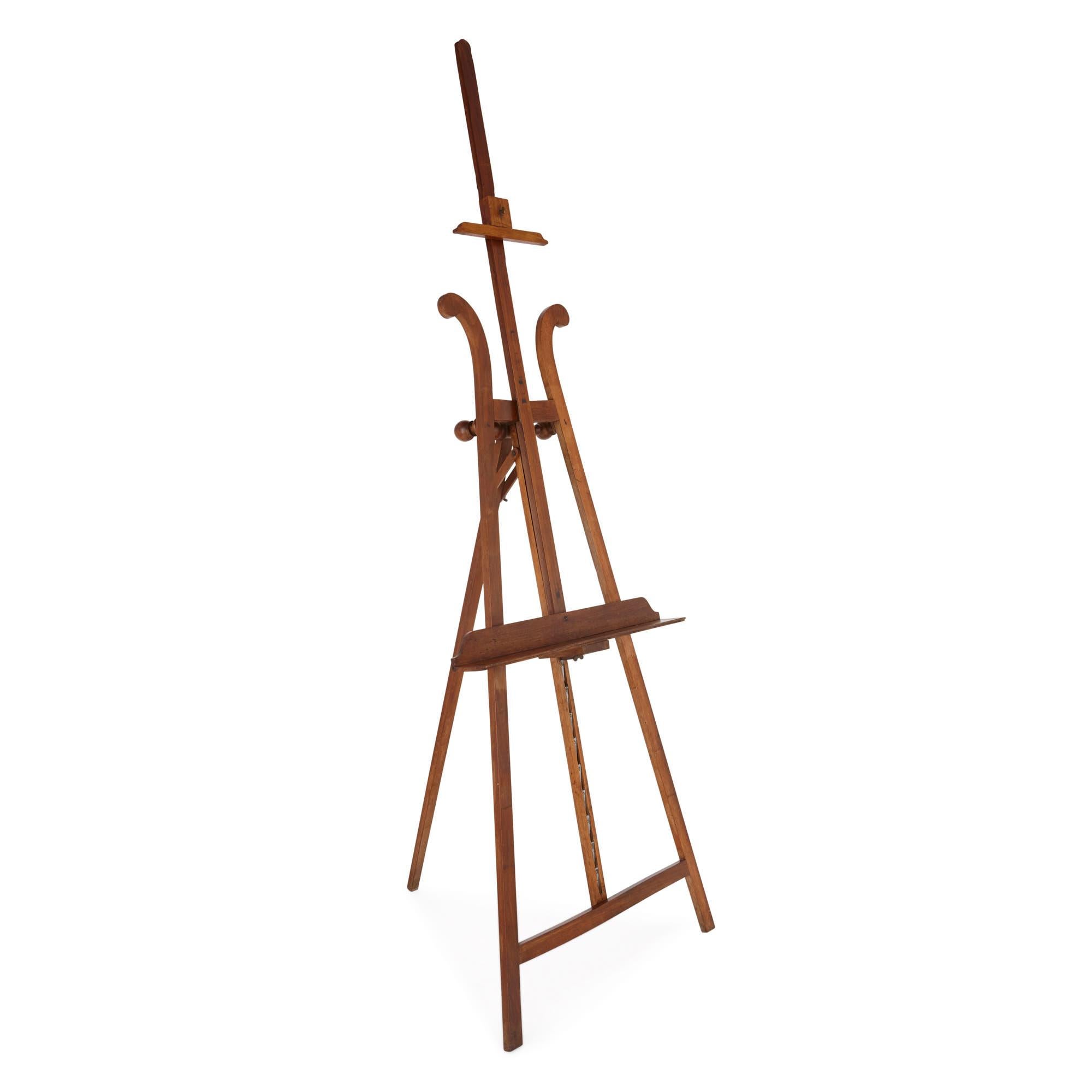 French Walnut Tripod Design Art Easel For Sale at 1stDibs