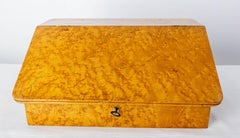 French Walnut Veneer Letter Box with Two Lockable Parts, circa 1900