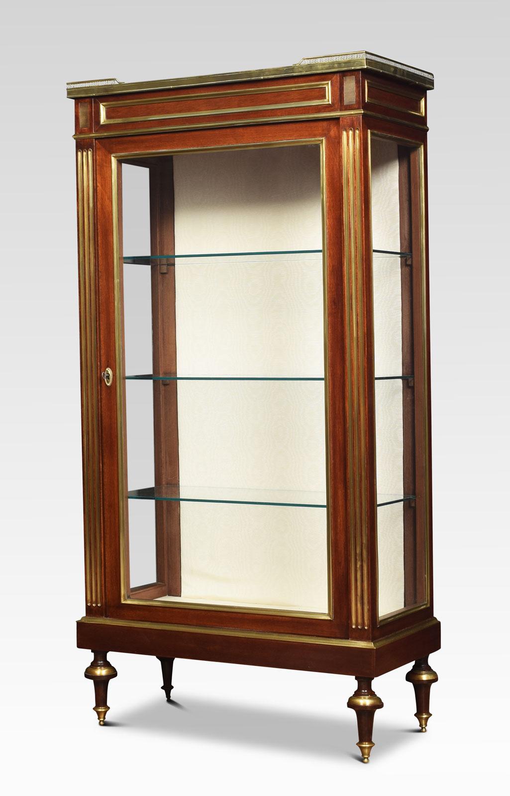 French Walnut Vitrine Cabinet In Good Condition In Cheshire, GB