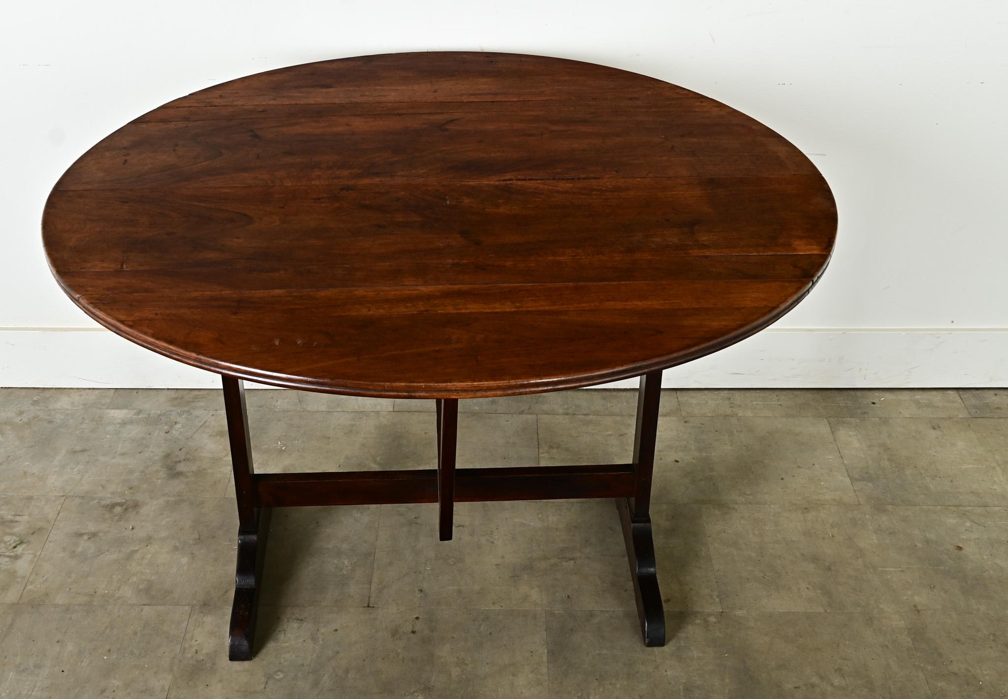 Hand-Carved French Walnut Wine Tasters Table