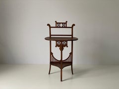 French Walnut Wood 2-tier Console Table, !950s, France