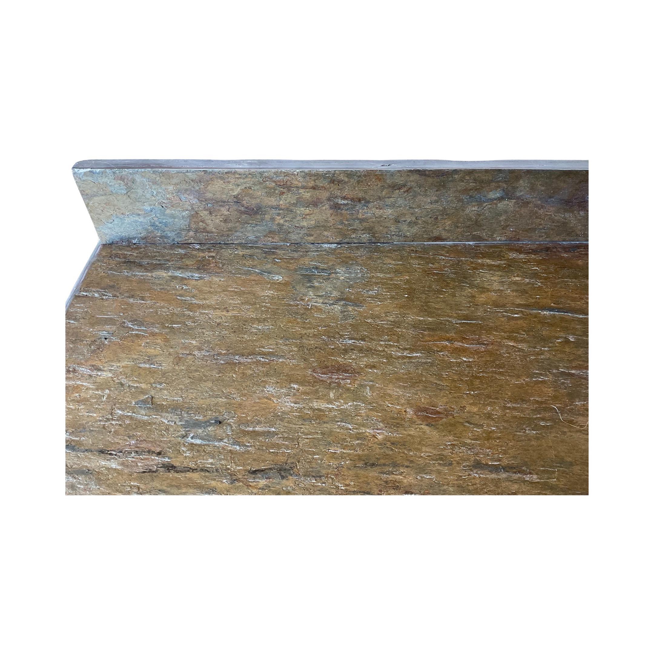 Contemporary French Walnut Wood and Slate Sink