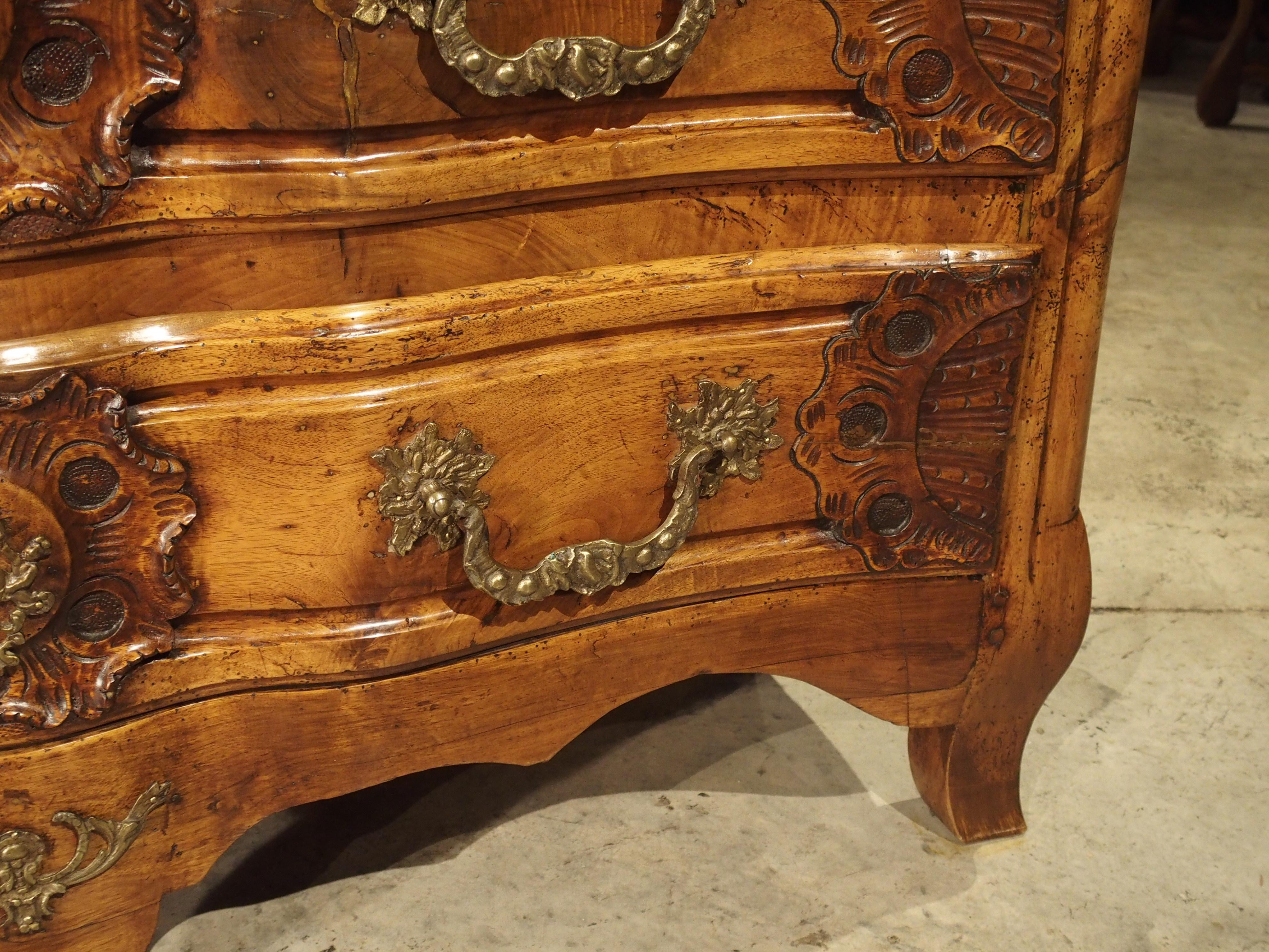 French Walnut Wood Commode from Lyon, circa 1750 10