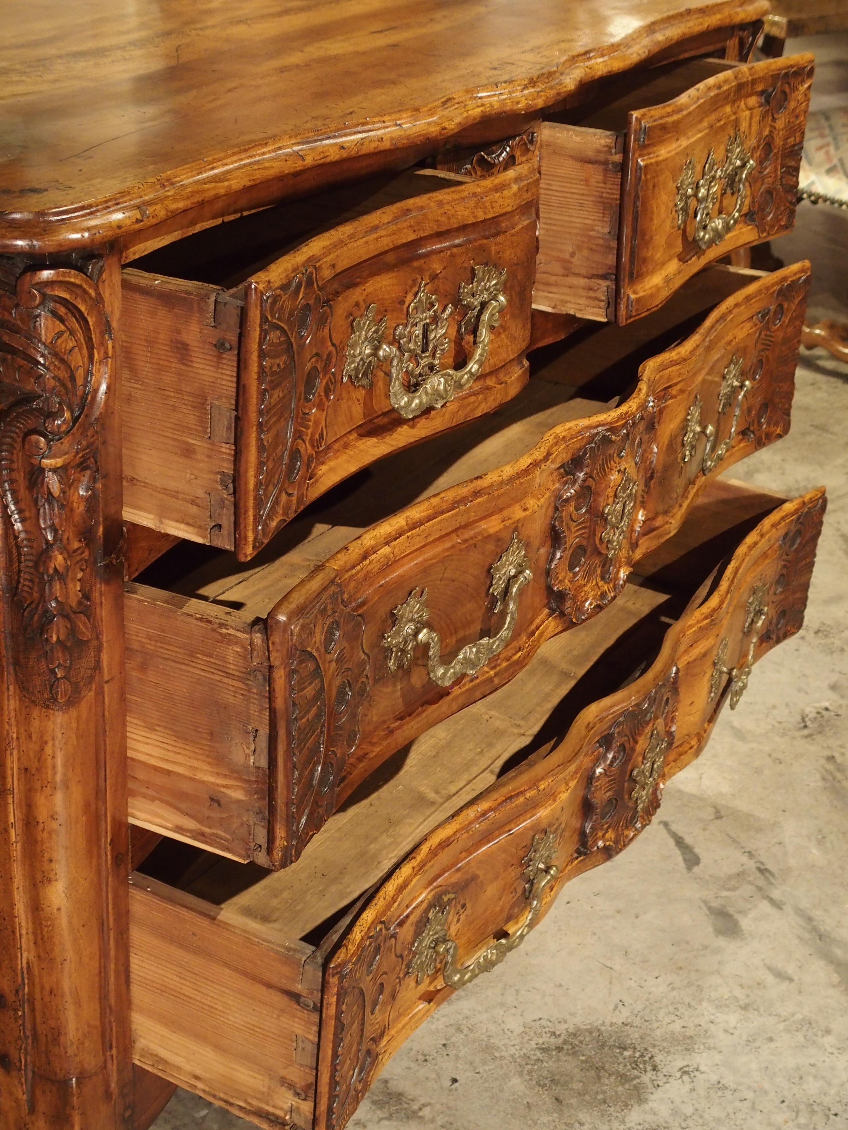 French Walnut Wood Commode from Lyon, circa 1750 13