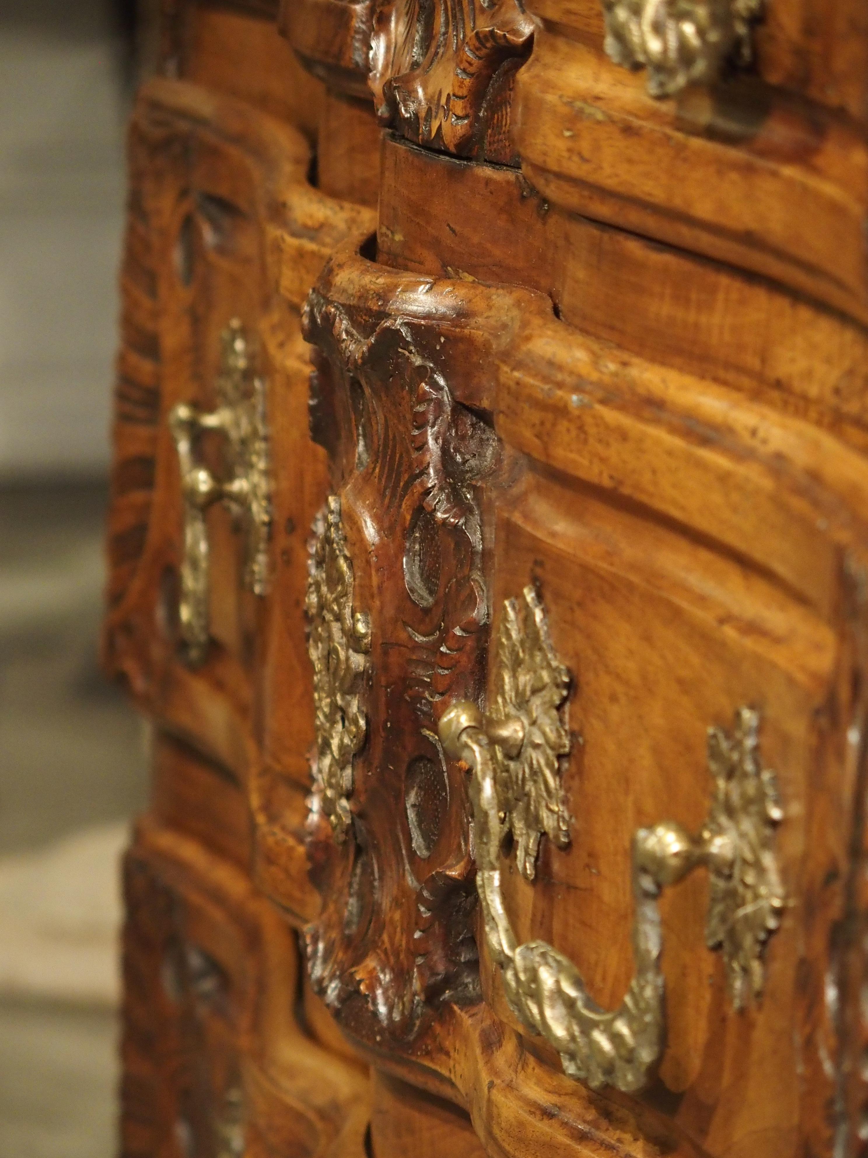 18th Century French Walnut Wood Commode from Lyon, circa 1750