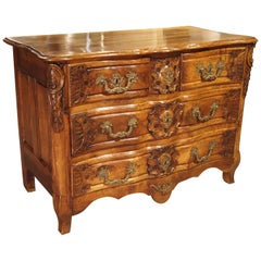 French Walnut Wood Commode from Lyon, circa 1750